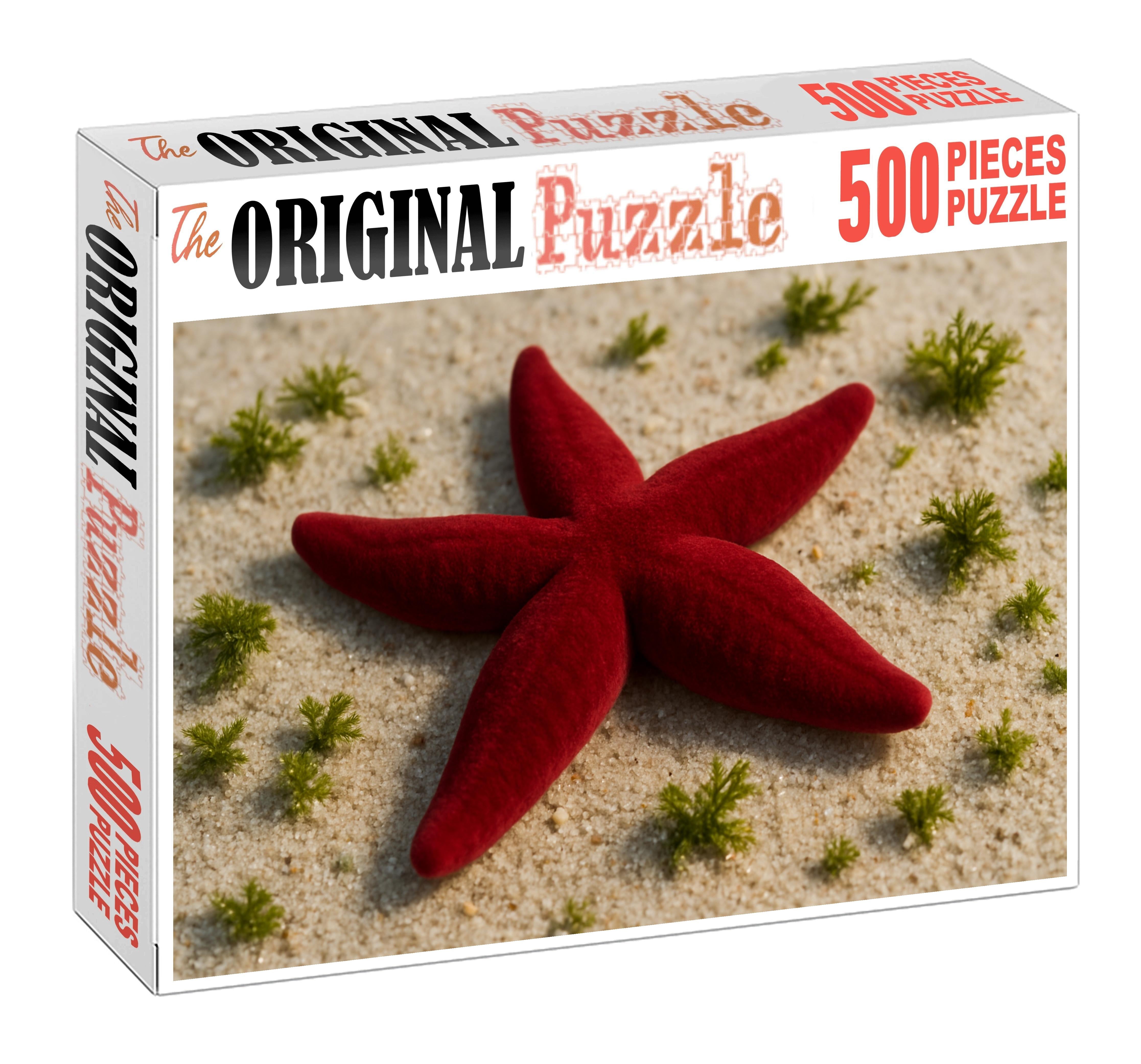 Crimson Velvet Sea Star Soft-bodied Predator With Radiating Arms Mini Puzzle