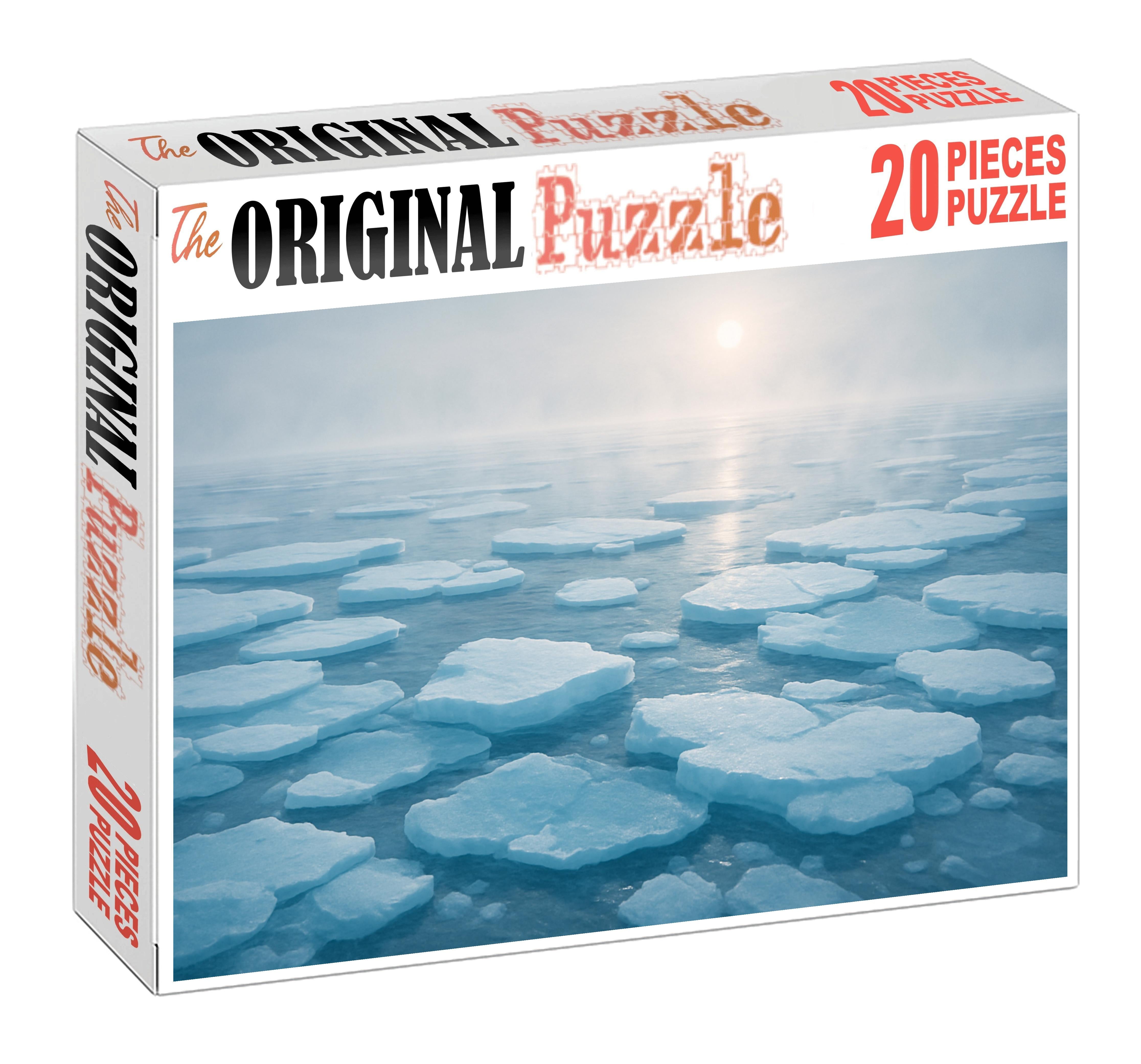 Frostline Ice Margin Cracked Blue-white Floes Amid Chilled Sea Air Challenging Puzzles