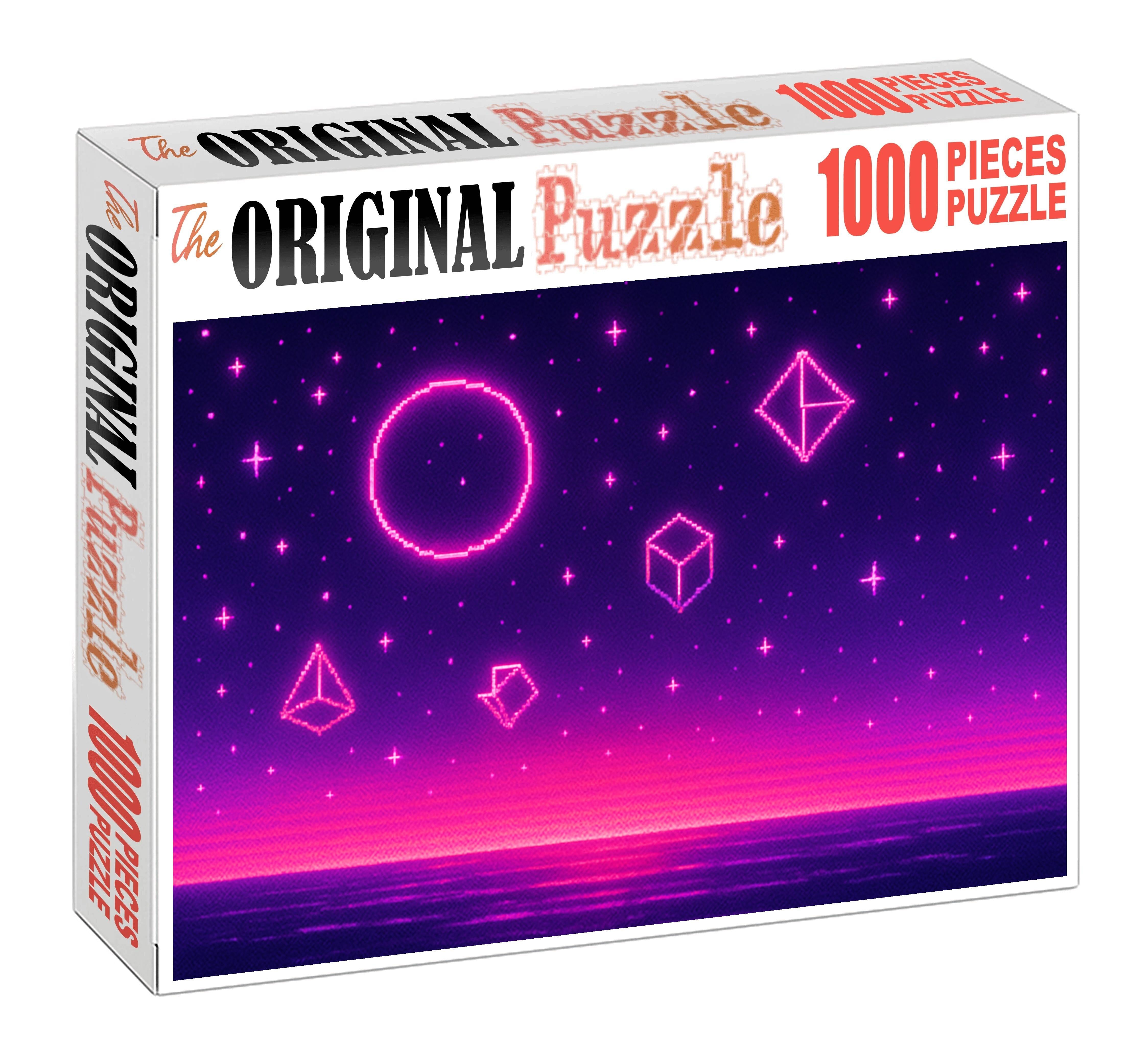 Celestial Synthwave Dreamscape Cosmic Neon Soundscapes And Vaporwave Aesthetics 20 Piece Puzzle