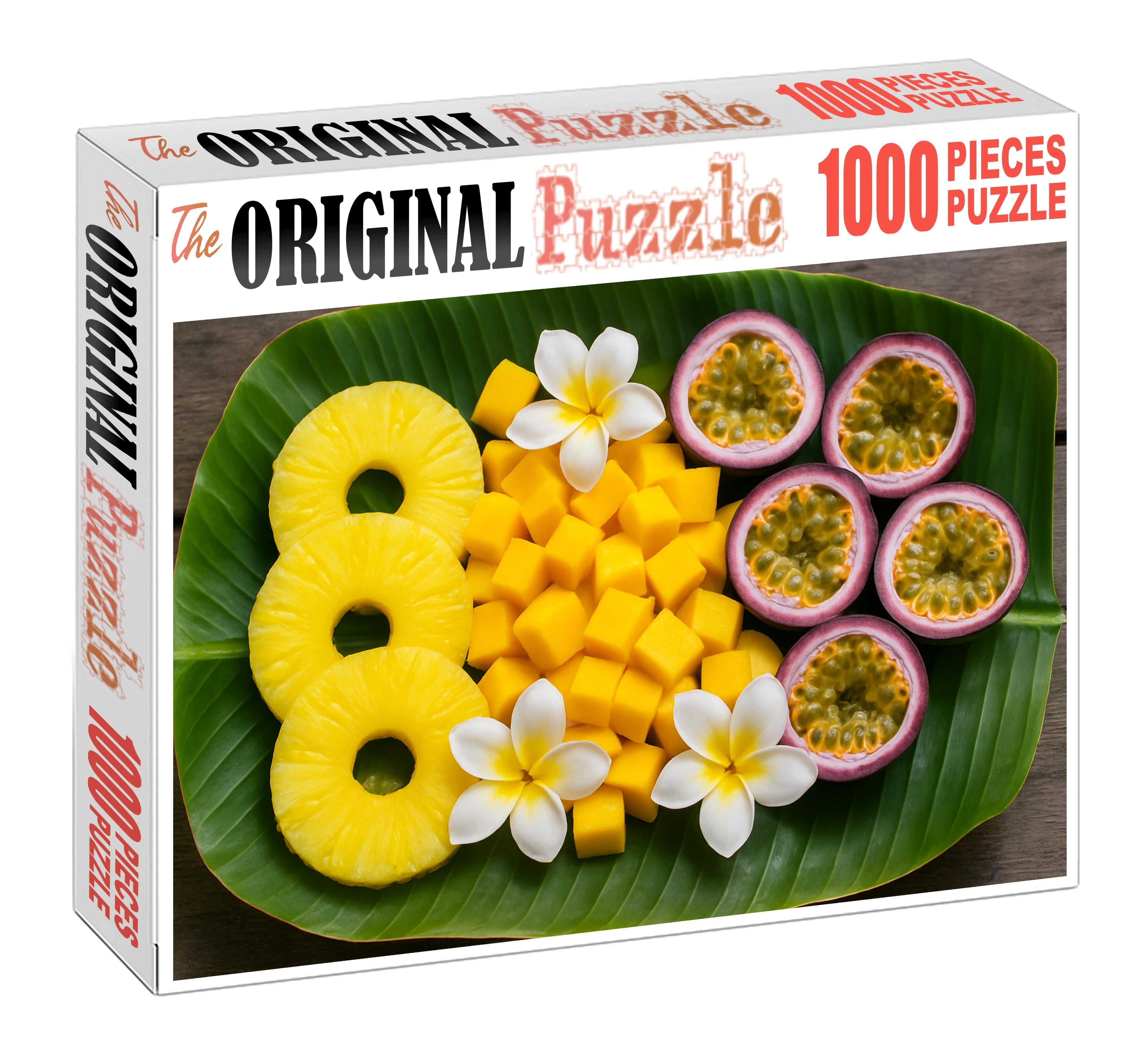 Tropical Lagoon Pineapple Rings Mango Cubes And Passion Fruit Halves Premium Puzzle Pieces