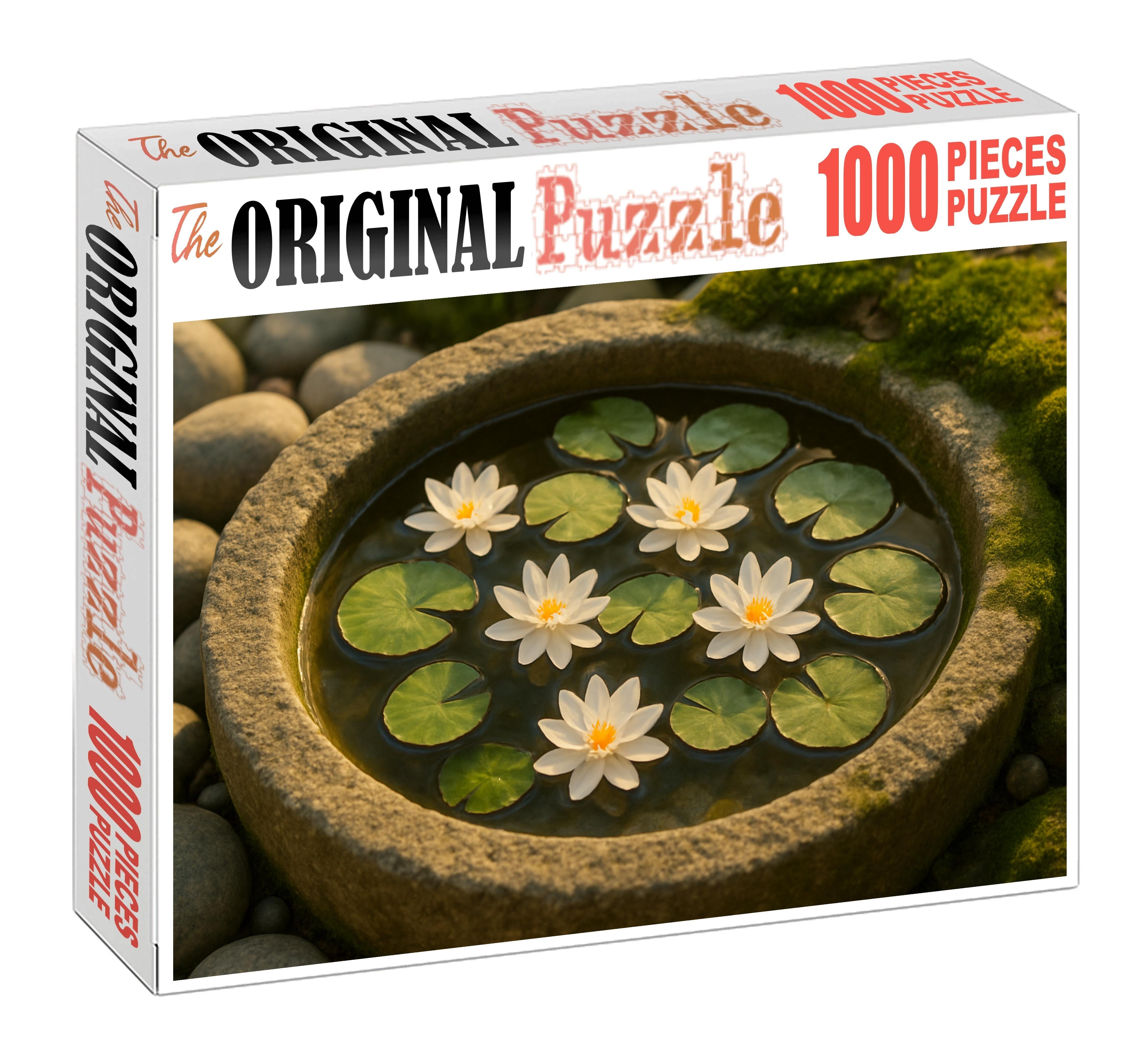 Serene Water Garden Nook Floating White And Green Blooms With Lily Pads Family Puzzles