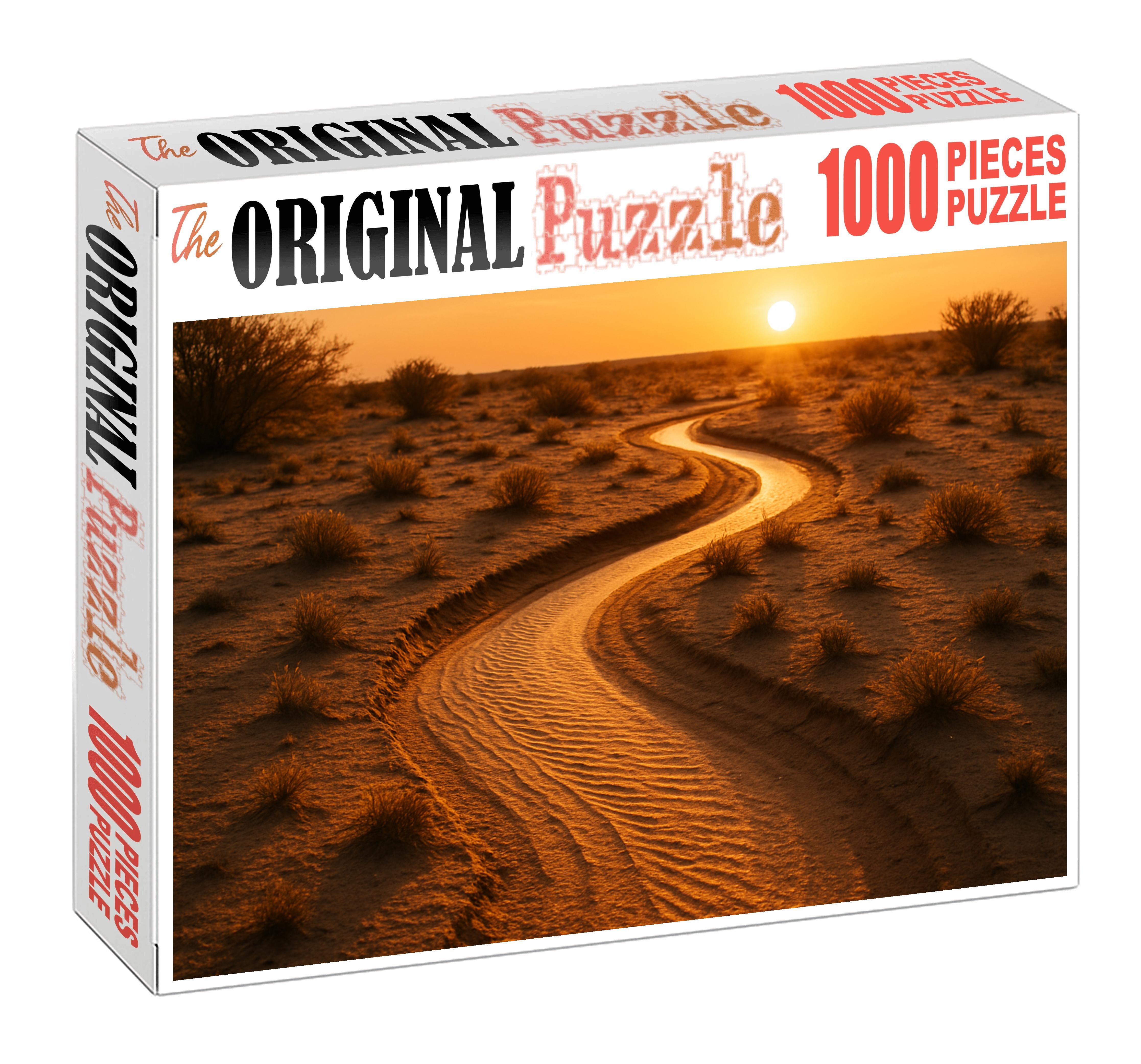 Whispering Sands Wash Ephemeral Streambed Carving Golden Trails 500 Piece Puzzle