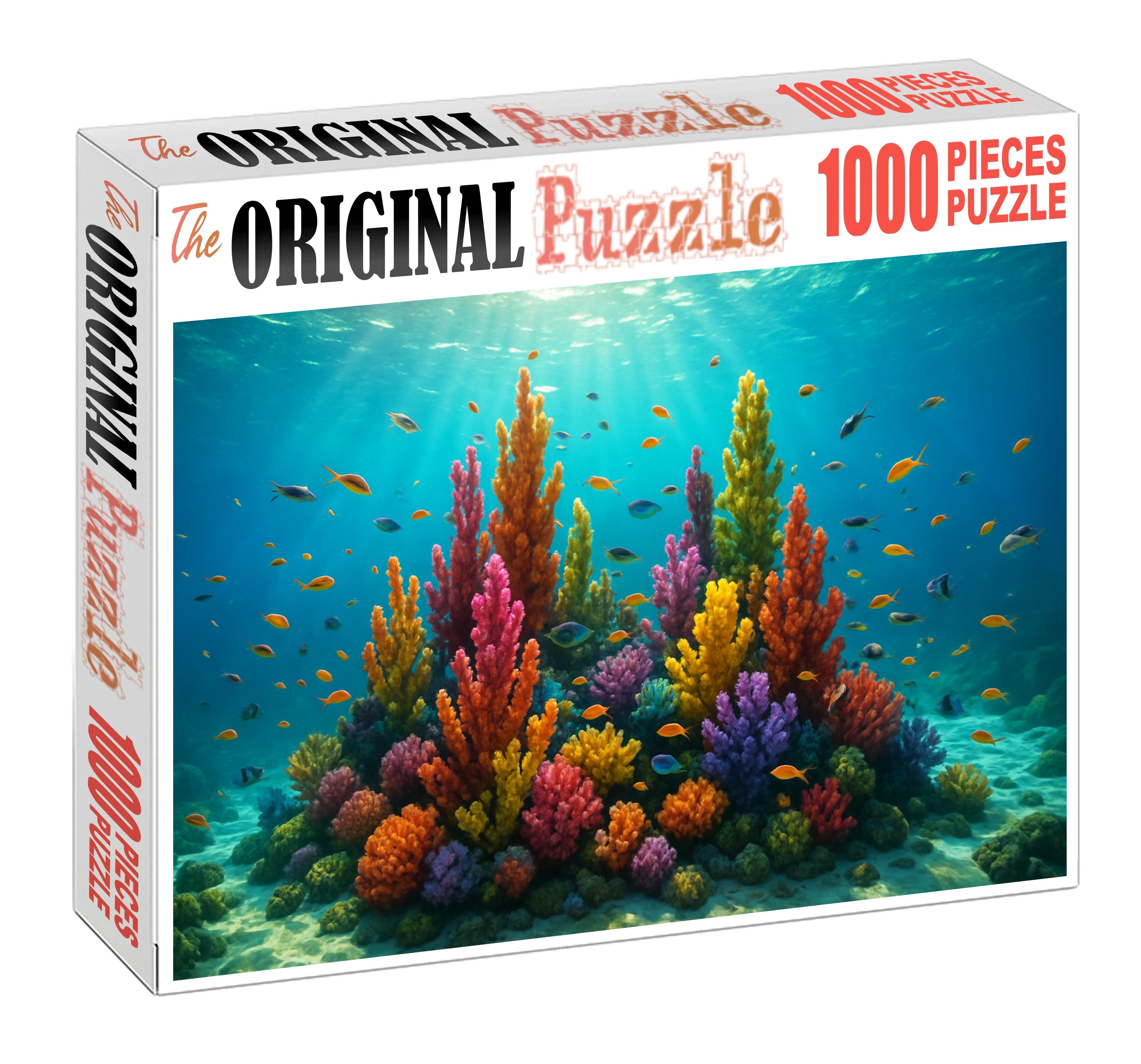 Radiant Coral Spires Colorful Pinnacles Piercing Clear Tropical Waters 200 Piece Puzzle
