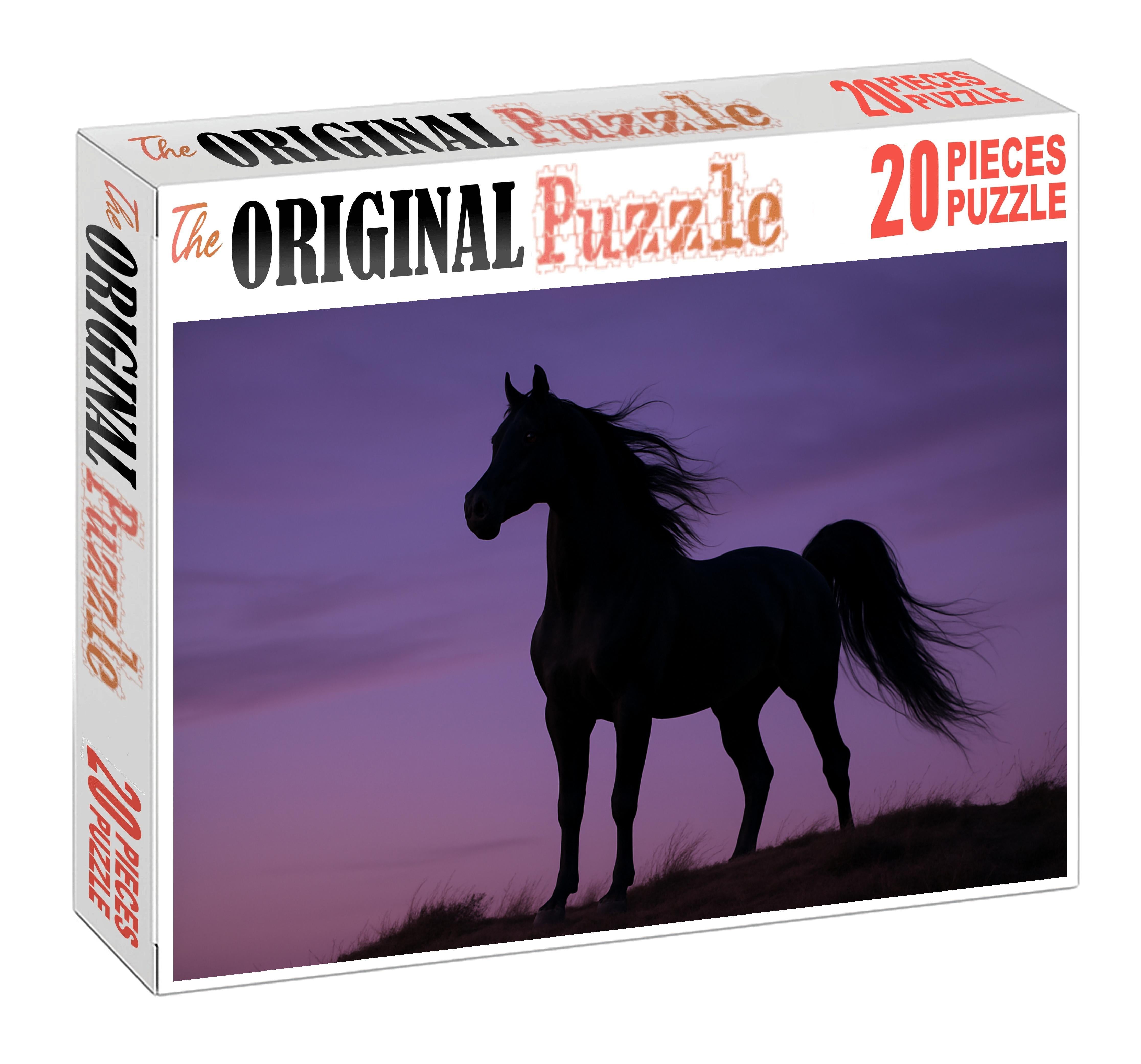 Midnight Velvet Arabian Stallion Midnight Black With Regal Bearing Puzzle Collection