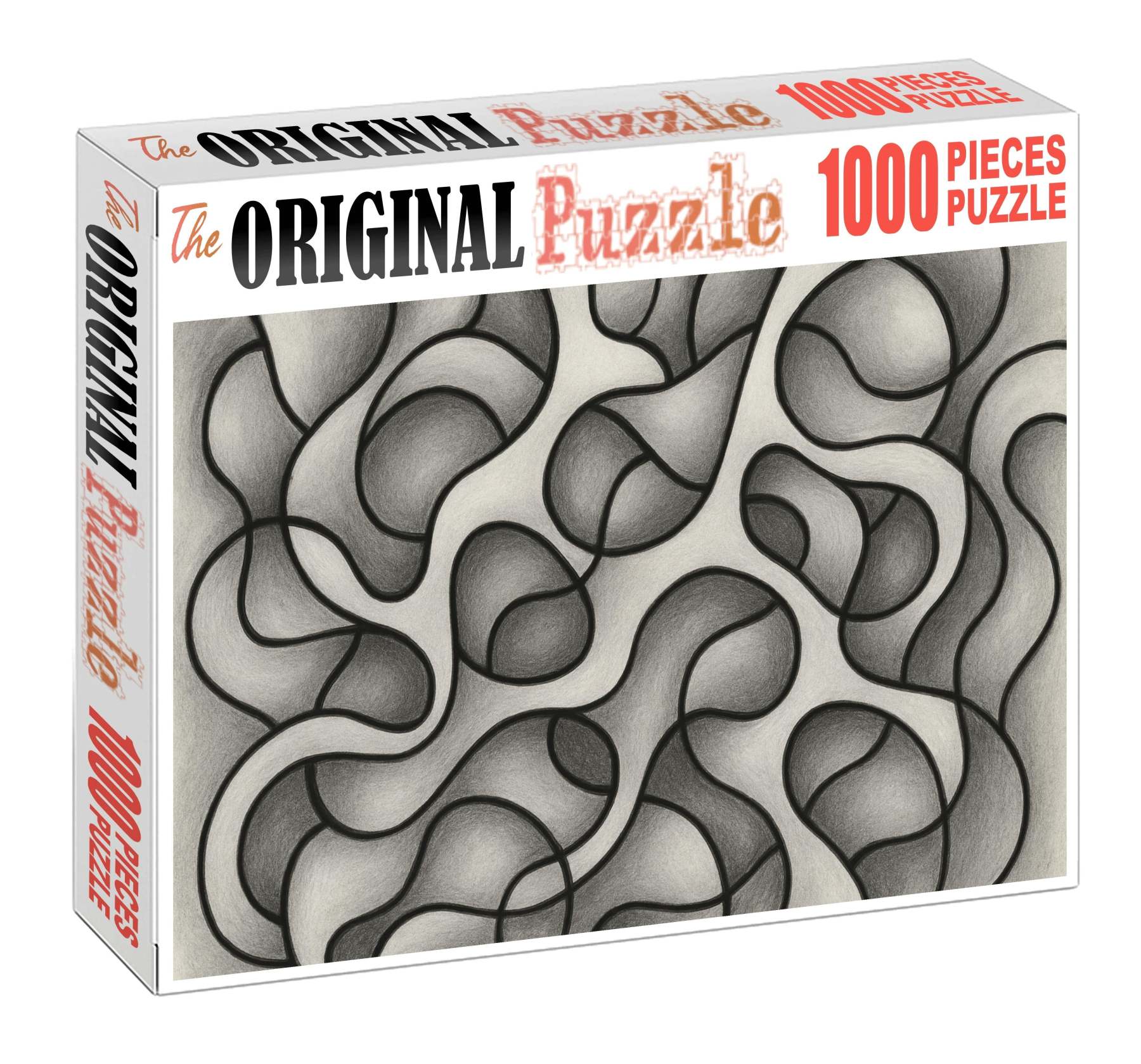 Abstract Organic Form Exploration Graphite And Ink Mixed Media Lines Puzzle For Kids