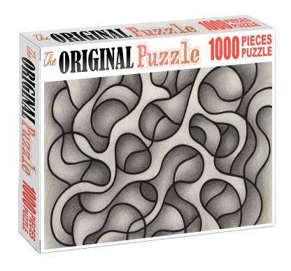 Abstract Organic Form Exploration Graphite And Ink Mixed Media Lines Puzzle For Kids