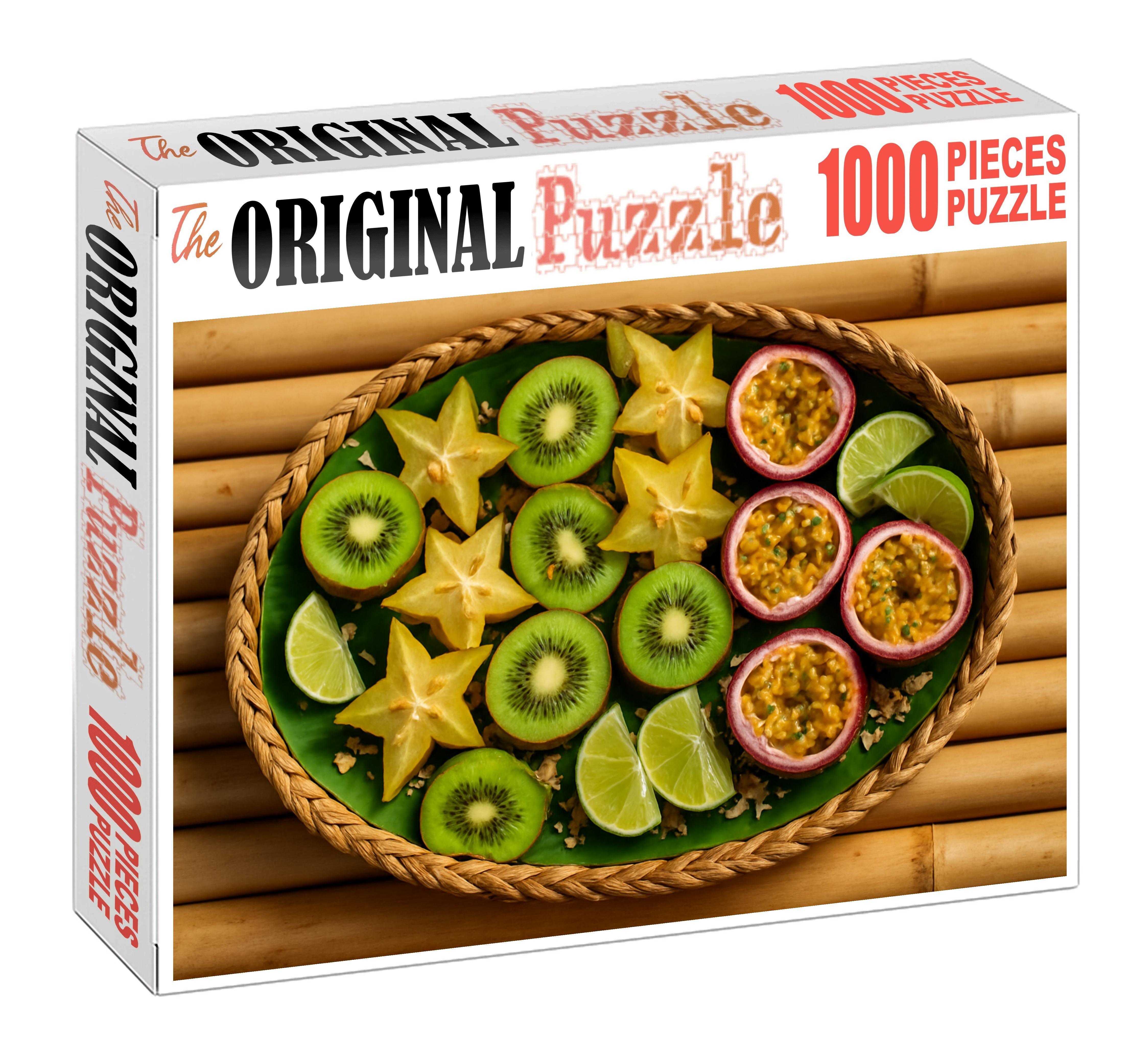 Exotic Fruit Fiesta Kiwi Halves Starfruit Slices And Passionfruit Bowls 20 Piece Puzzle