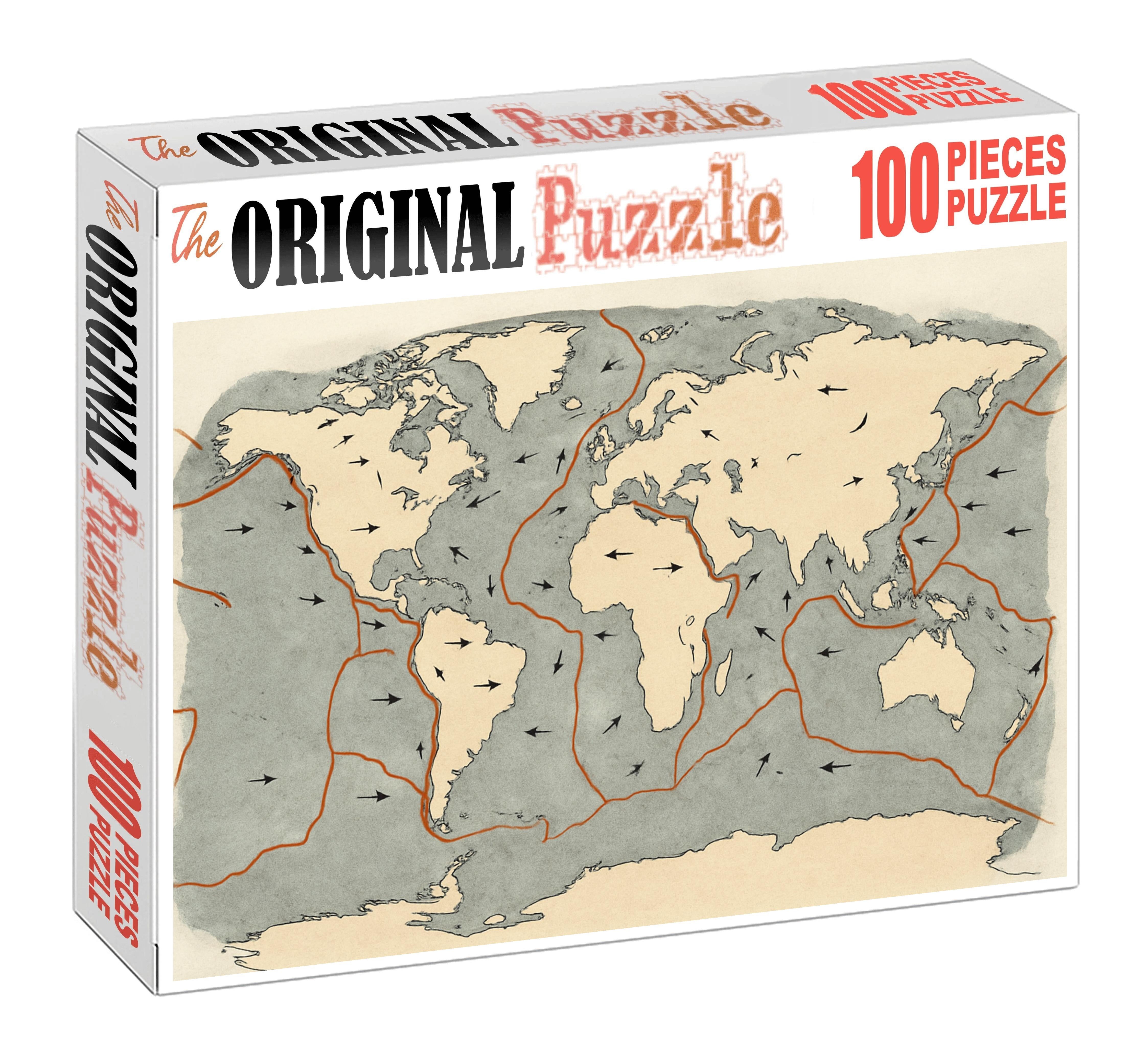 Tectonic Plate Boundary Map With Stress Vectors 50 Piece Puzzle