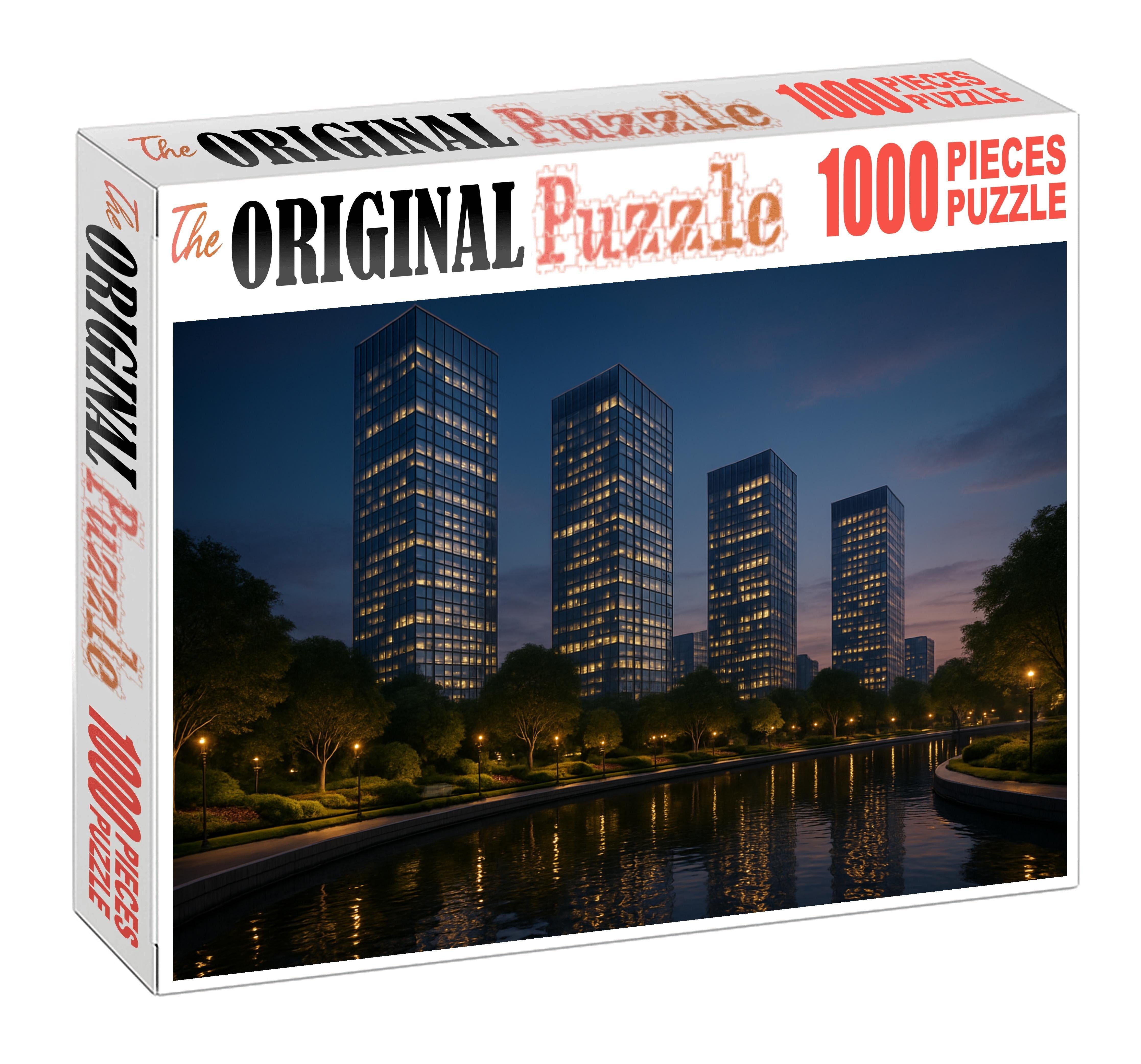 Marina Bay Skyline Integrated Greenery And Sleek Waterfront Illumination In Singapore Puzzle For Adults