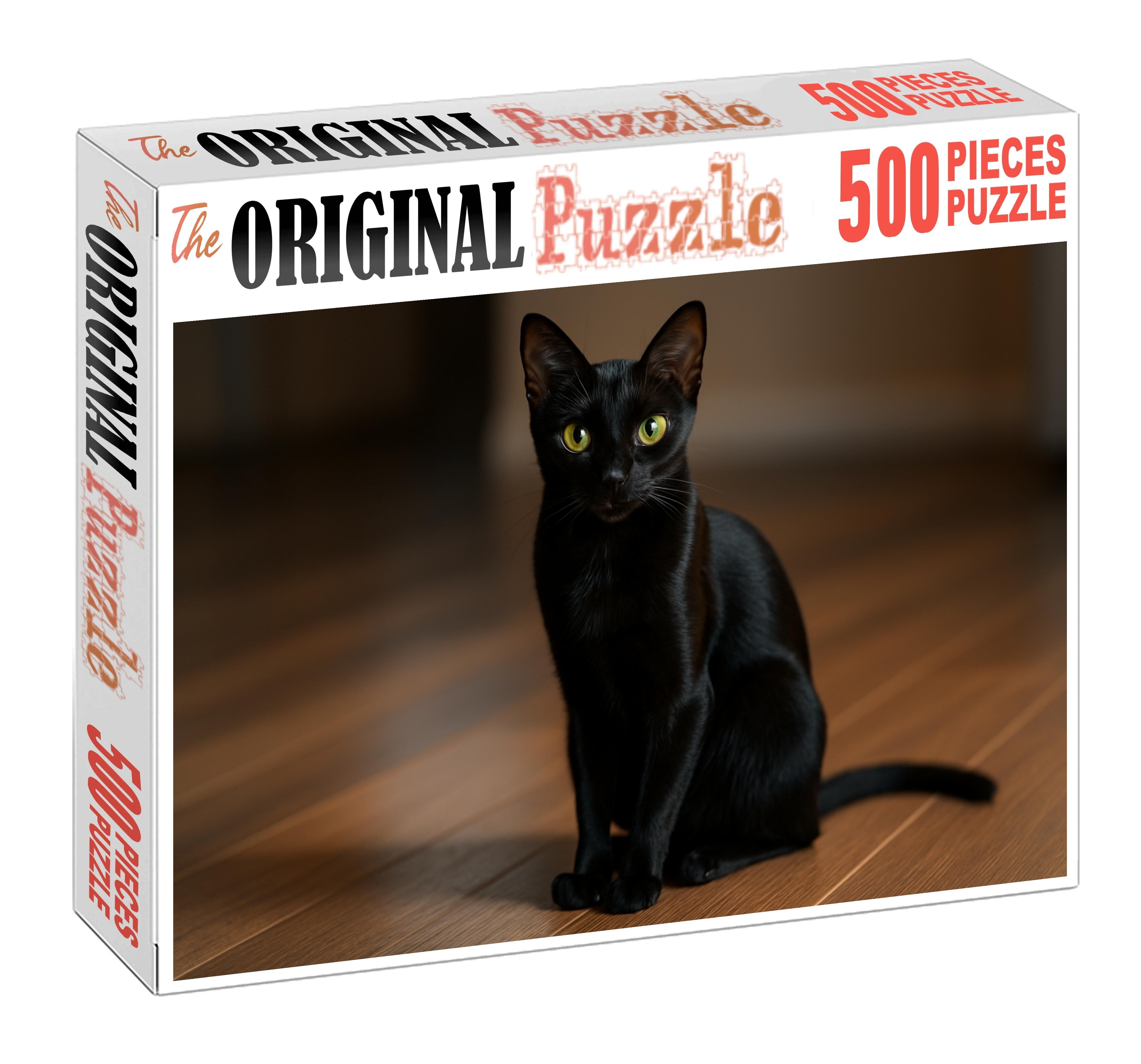 Onyx Whisper Sleek Black Oriental Shorthair With Piercing Eyes Puzzle Challenge