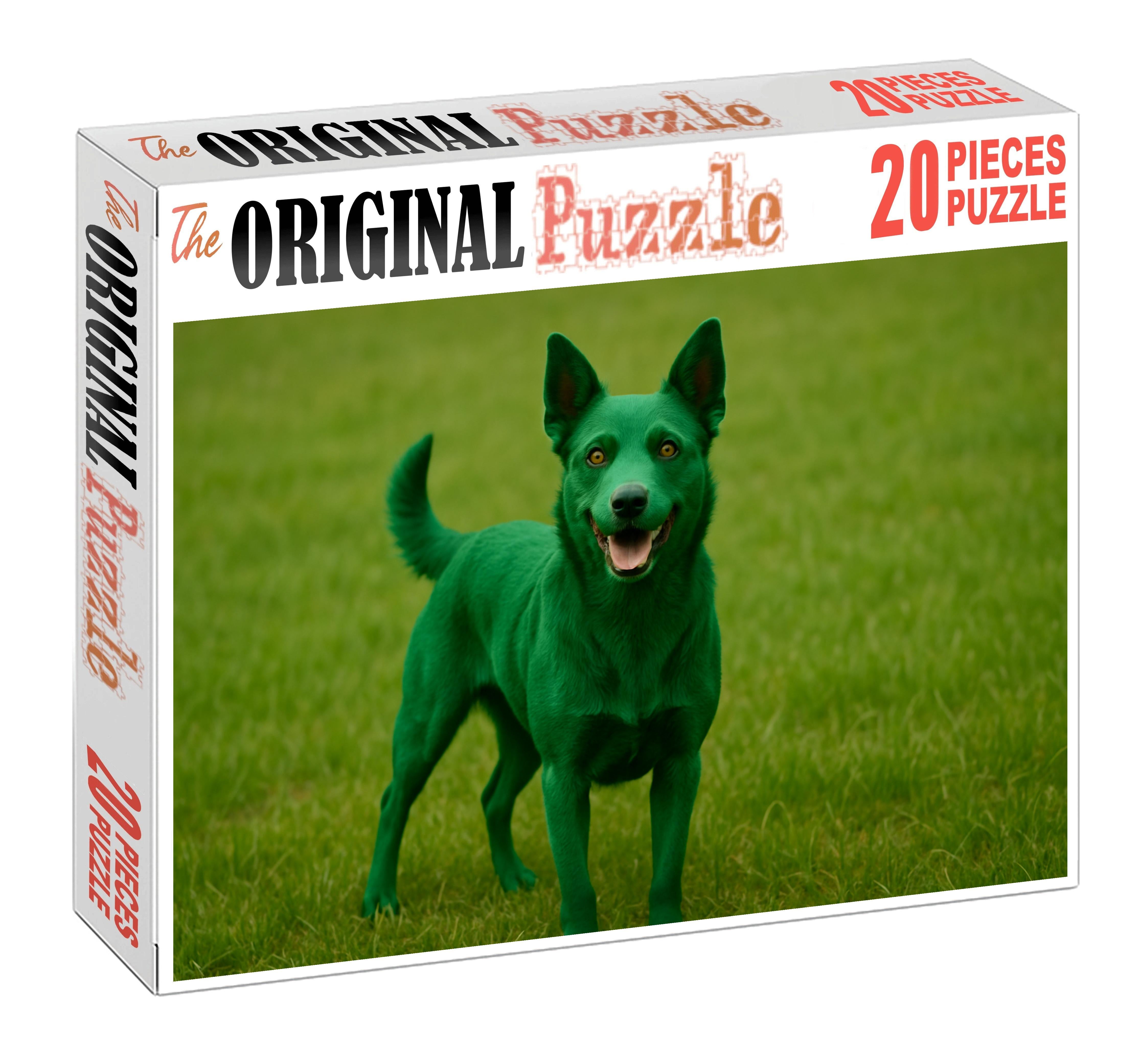 Emerald Tinge Striking Green-glazed Coat Wonder With Friendly Temperament 20 Piece Puzzle