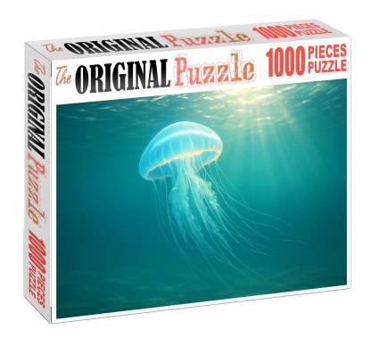 Iridescent Veil Jellyfish Delicate Drifter With Translucent Umbrella 300 Piece Puzzle