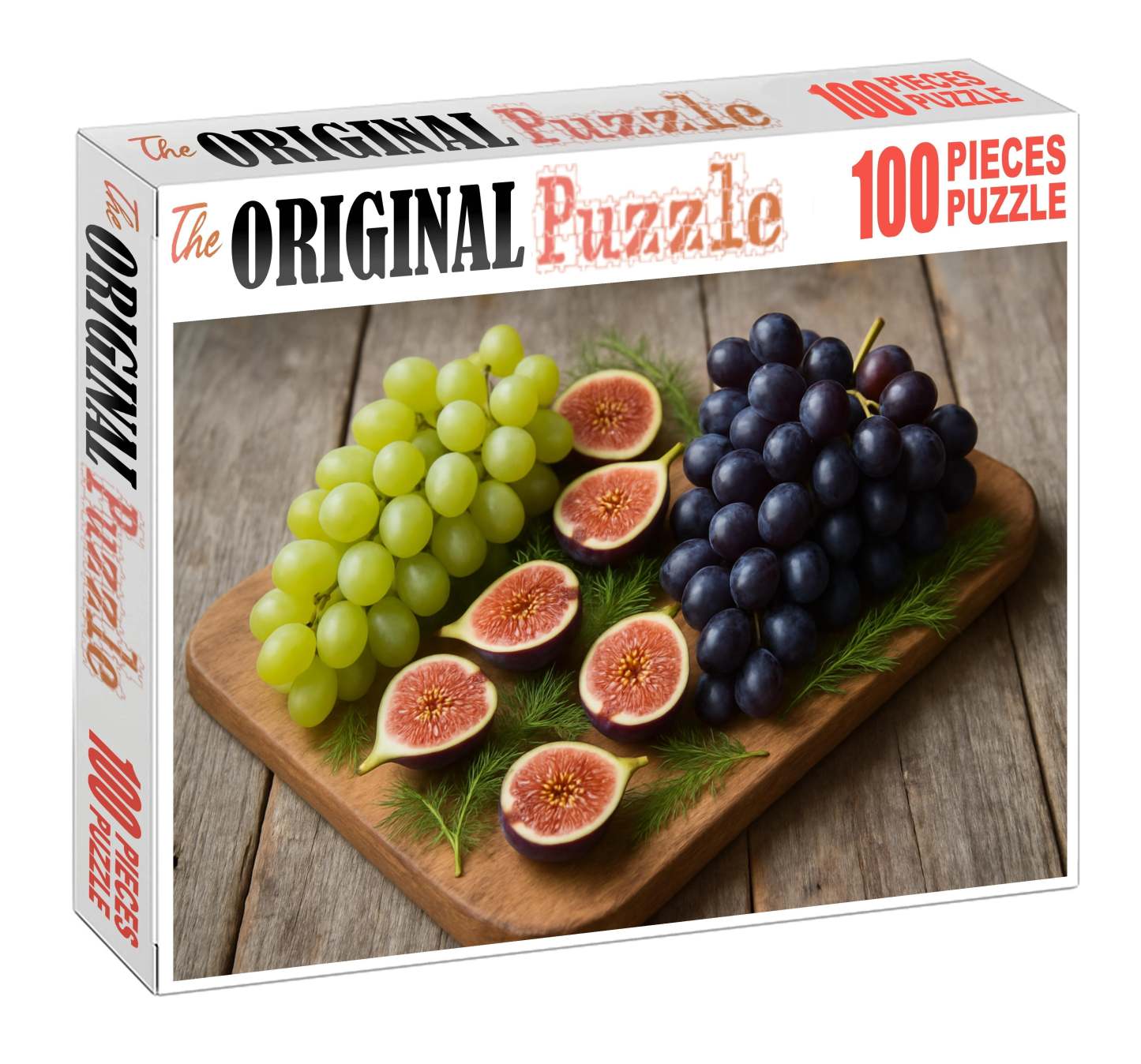 Lush Vineyard Grape Clusters Intertwined With Figs And Fennel Fronds 20 Piece Puzzle