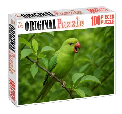 Coral-billed Parakeet The Colorful Canopy Chatter Unique Puzzle Design