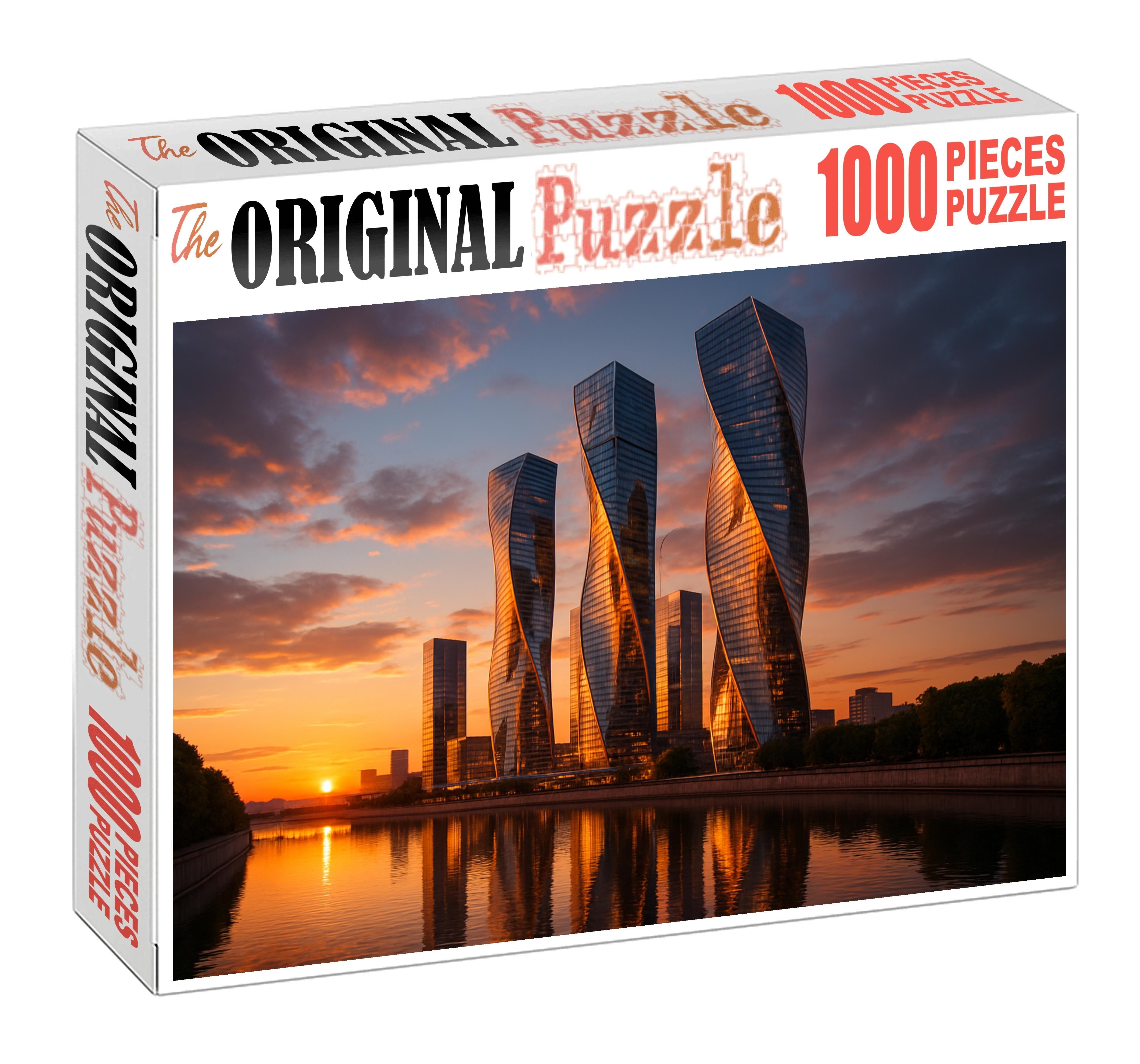 Moscow City Skyline Russias Futuristic Financial District Known For Its Cluster Of Twisting And Soaring Skyscrapers Puzzle Challenge