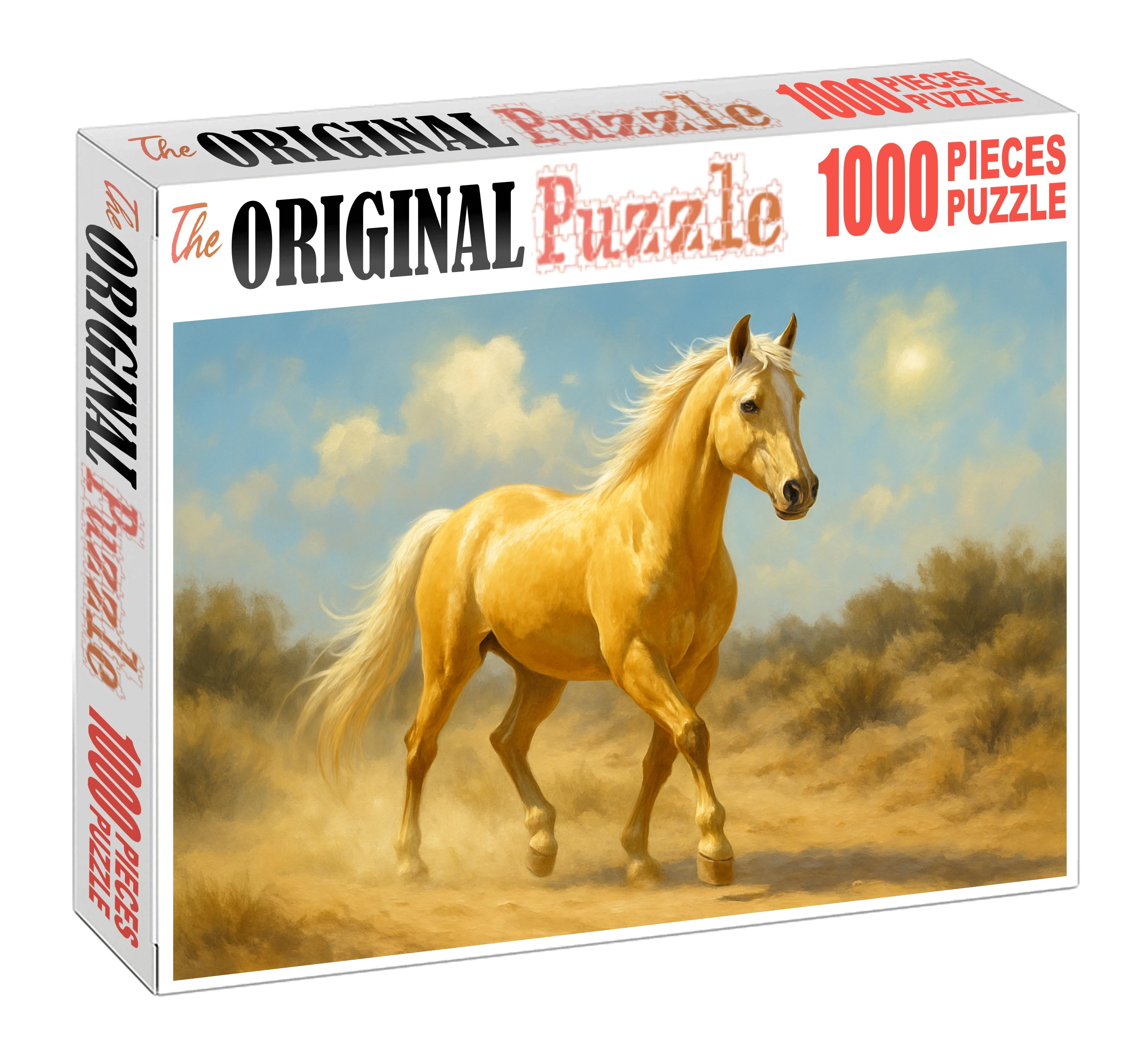 Golden Horizon Endurance Resilient Palomino Gelding With Smooth Stride Custom Jigsaw Puzzle