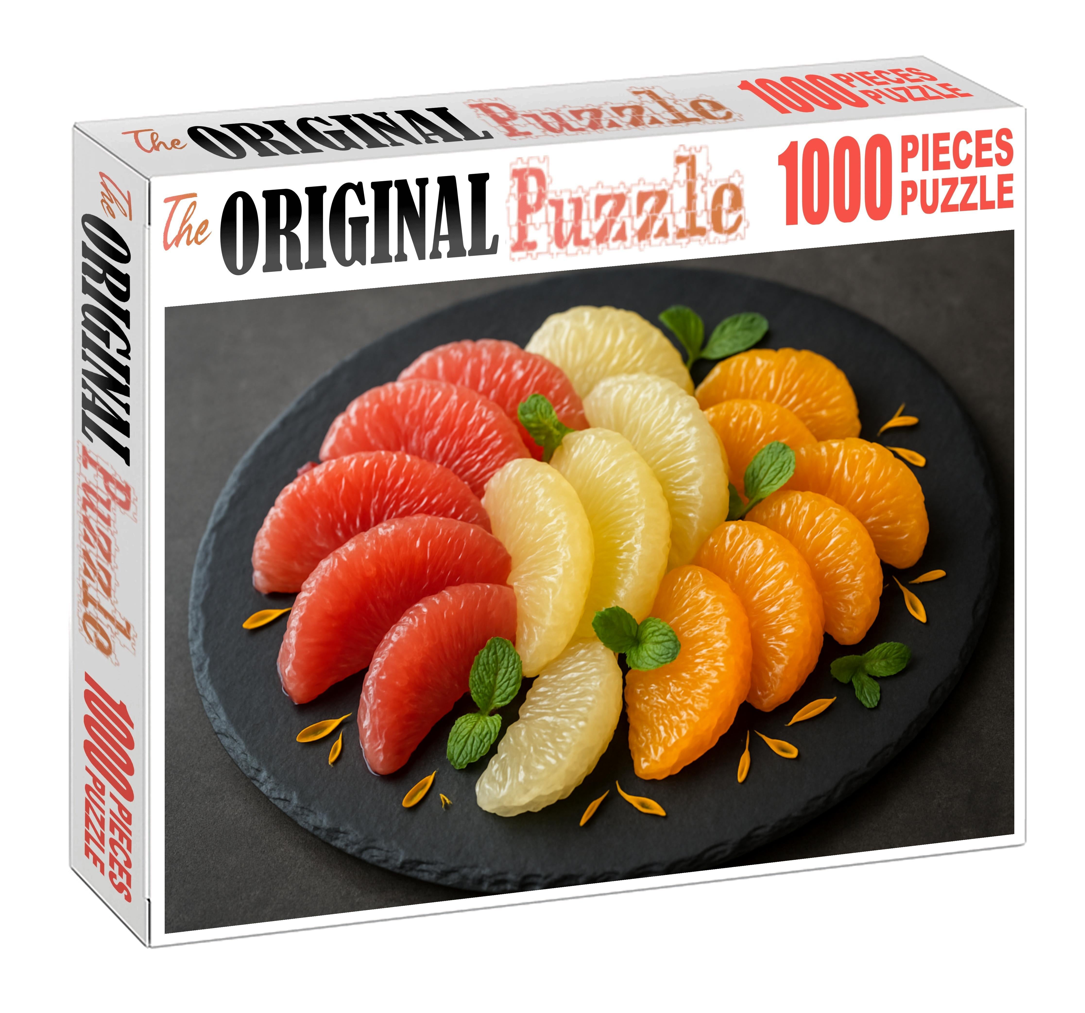 Exotic Citrus Fan Grapefruit Pomelo And Tangerine Segments Large Format Puzzle