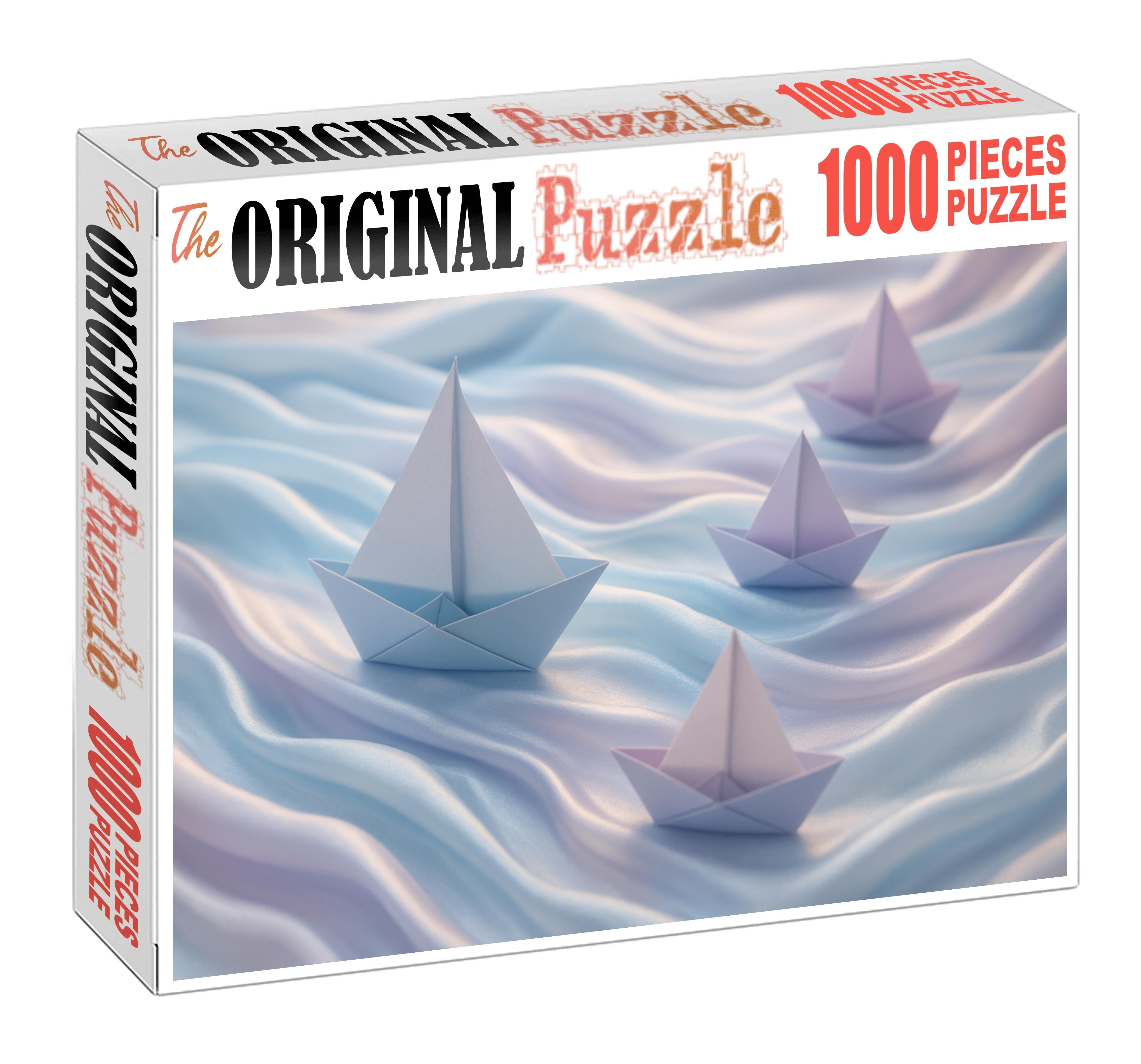 Origami Sailboats On A Ribbon River Puzzle Collection
