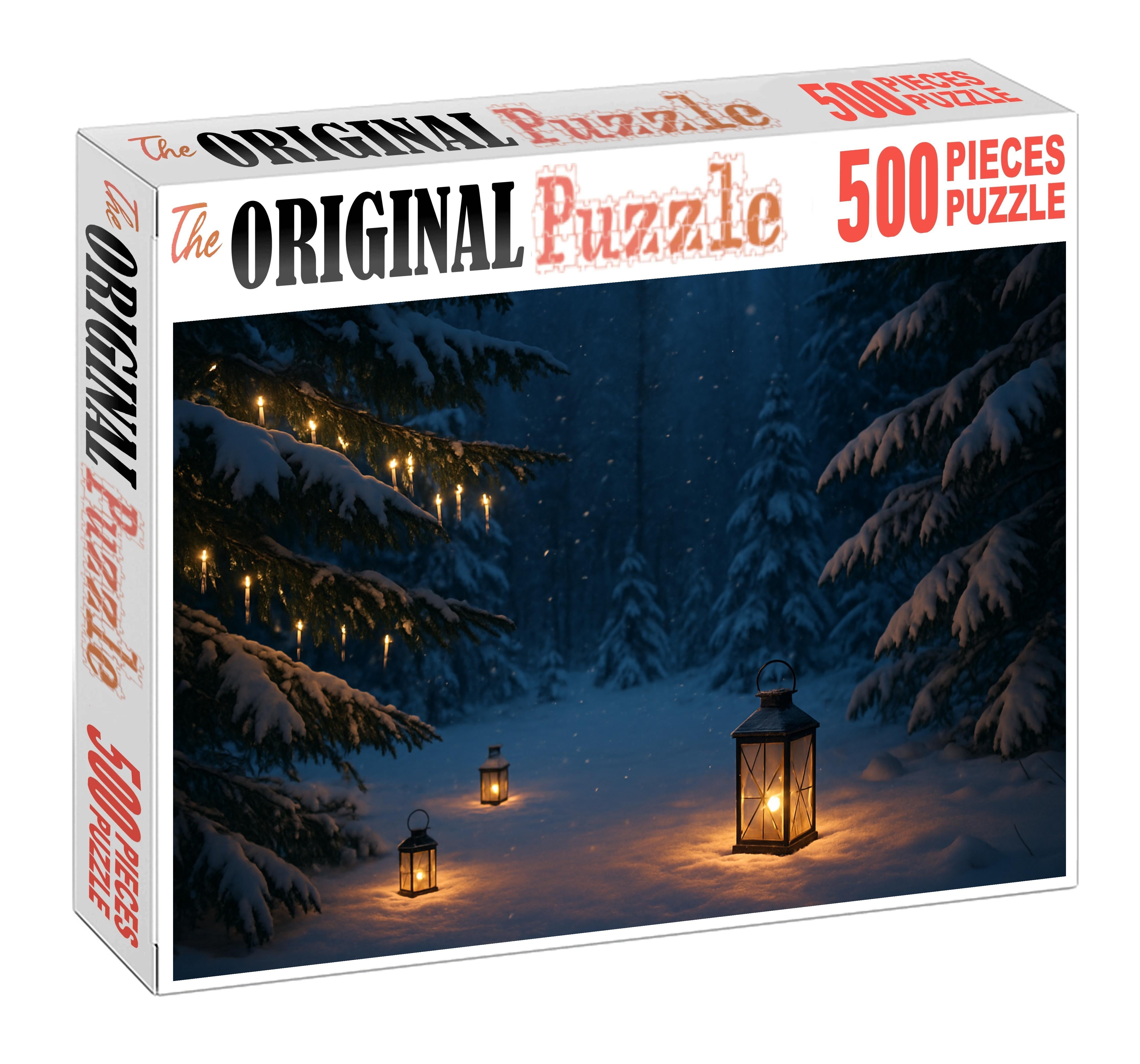 Twilight Snowfall Sanctuary Large Format Puzzle