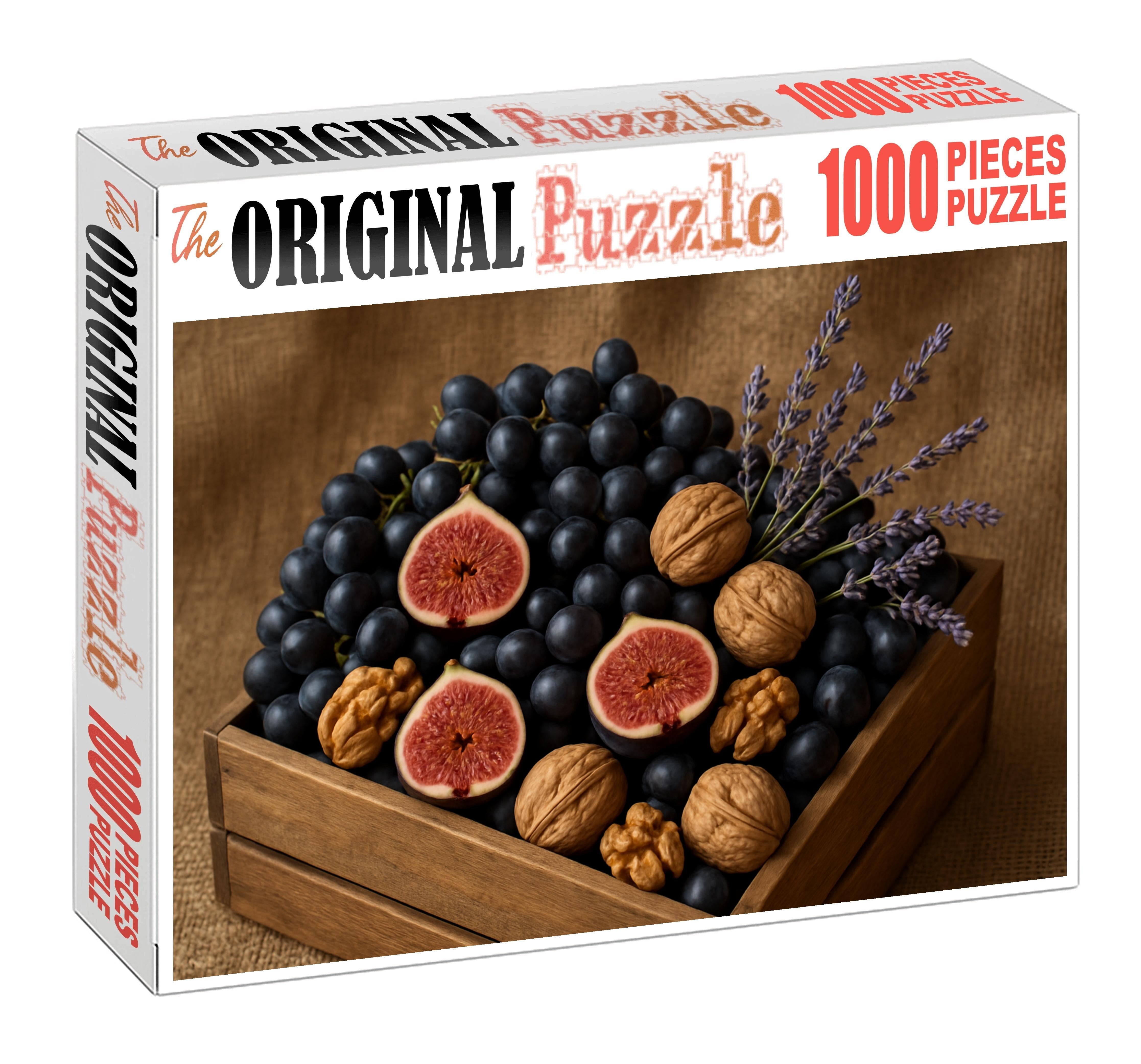 Handpicked Vineyard Crate Grapes Figs And Walnuts Ensemble 100 Piece Puzzle