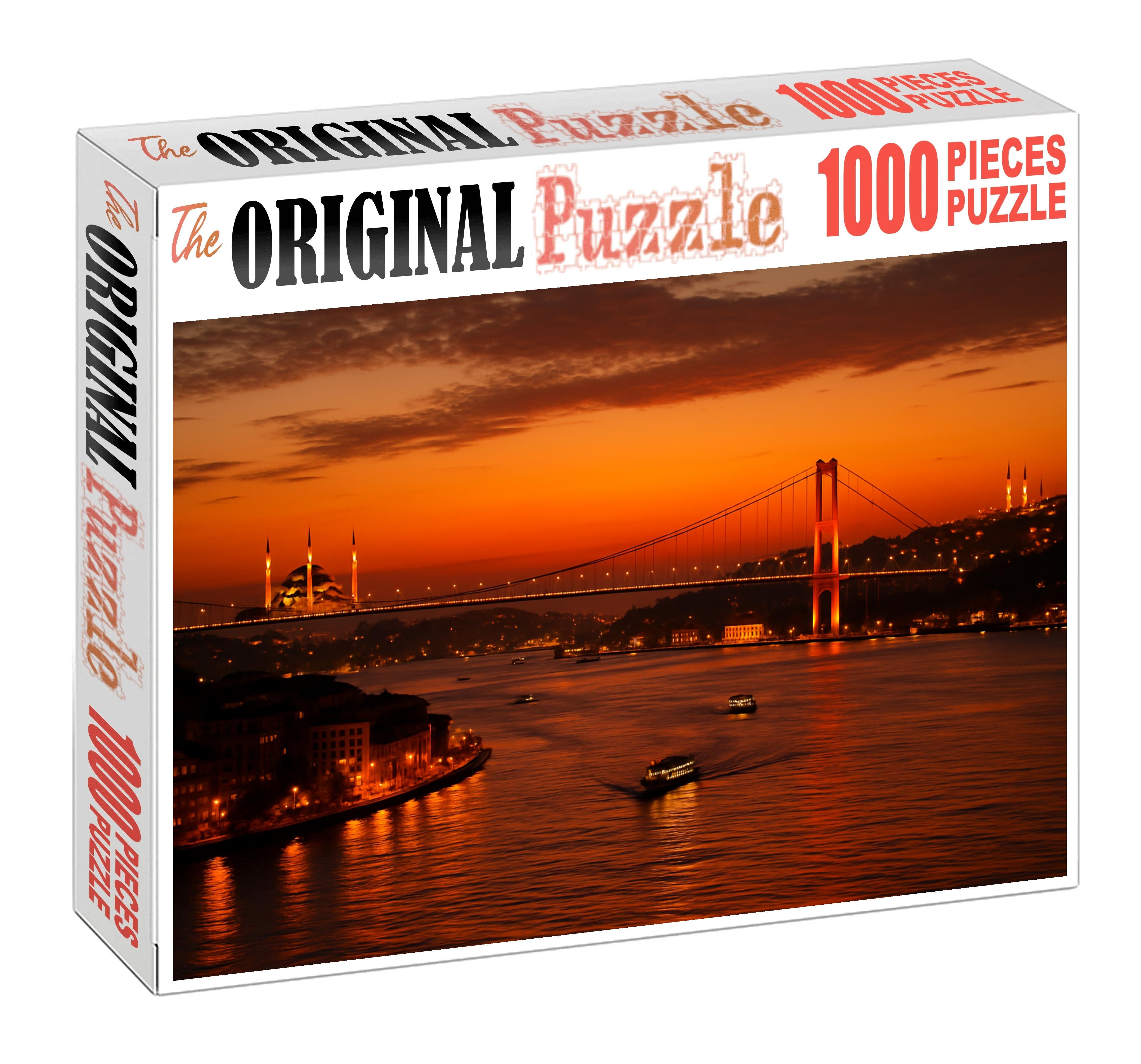 Istanbul Bosphorus Skyline Bridging Two Continents With Historic And Modern Elements Large Format Puzzle