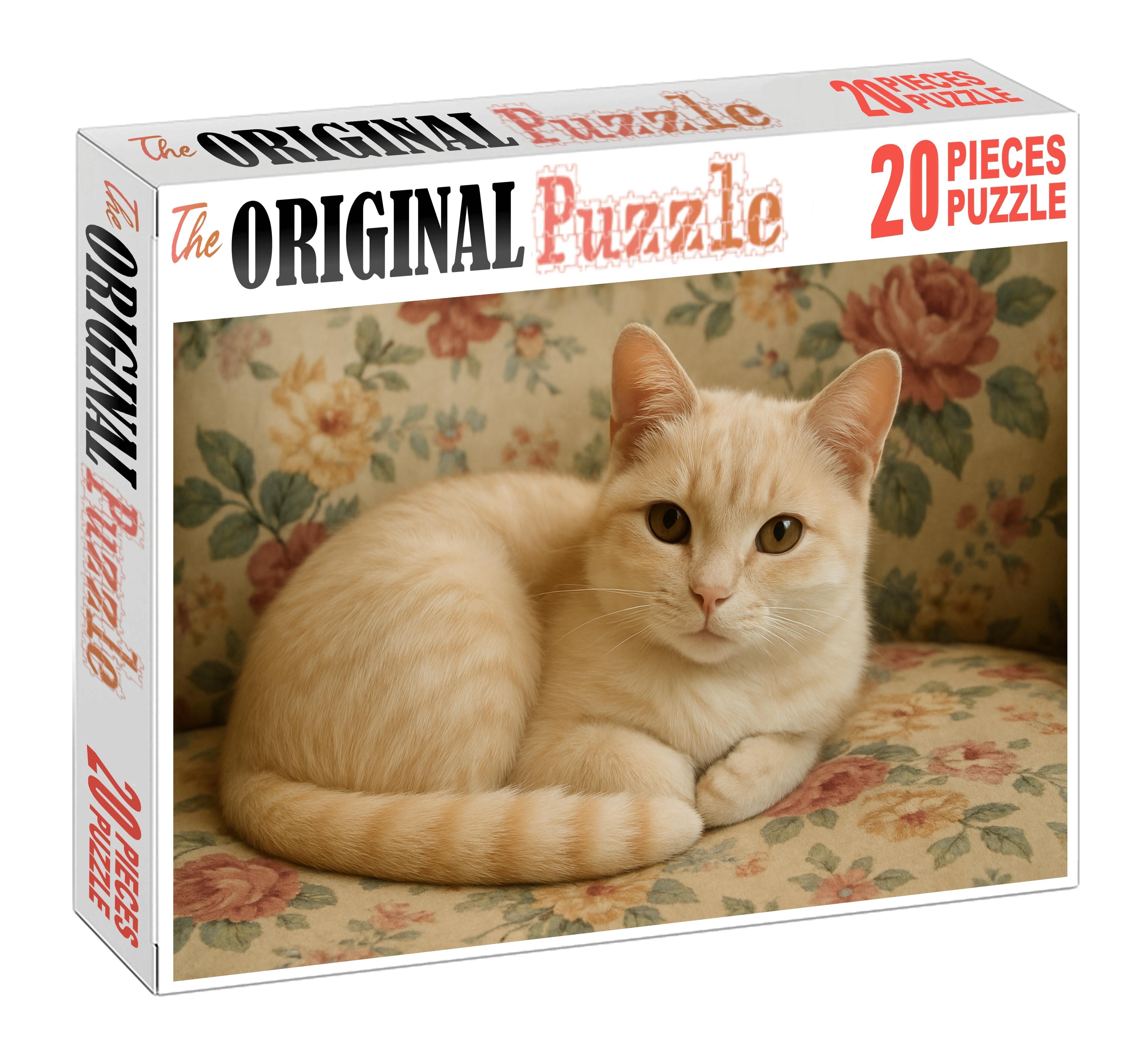 Peach Blossom Delicate Cream-furred Cat With Sweet Disposition 1000 Piece Puzzle