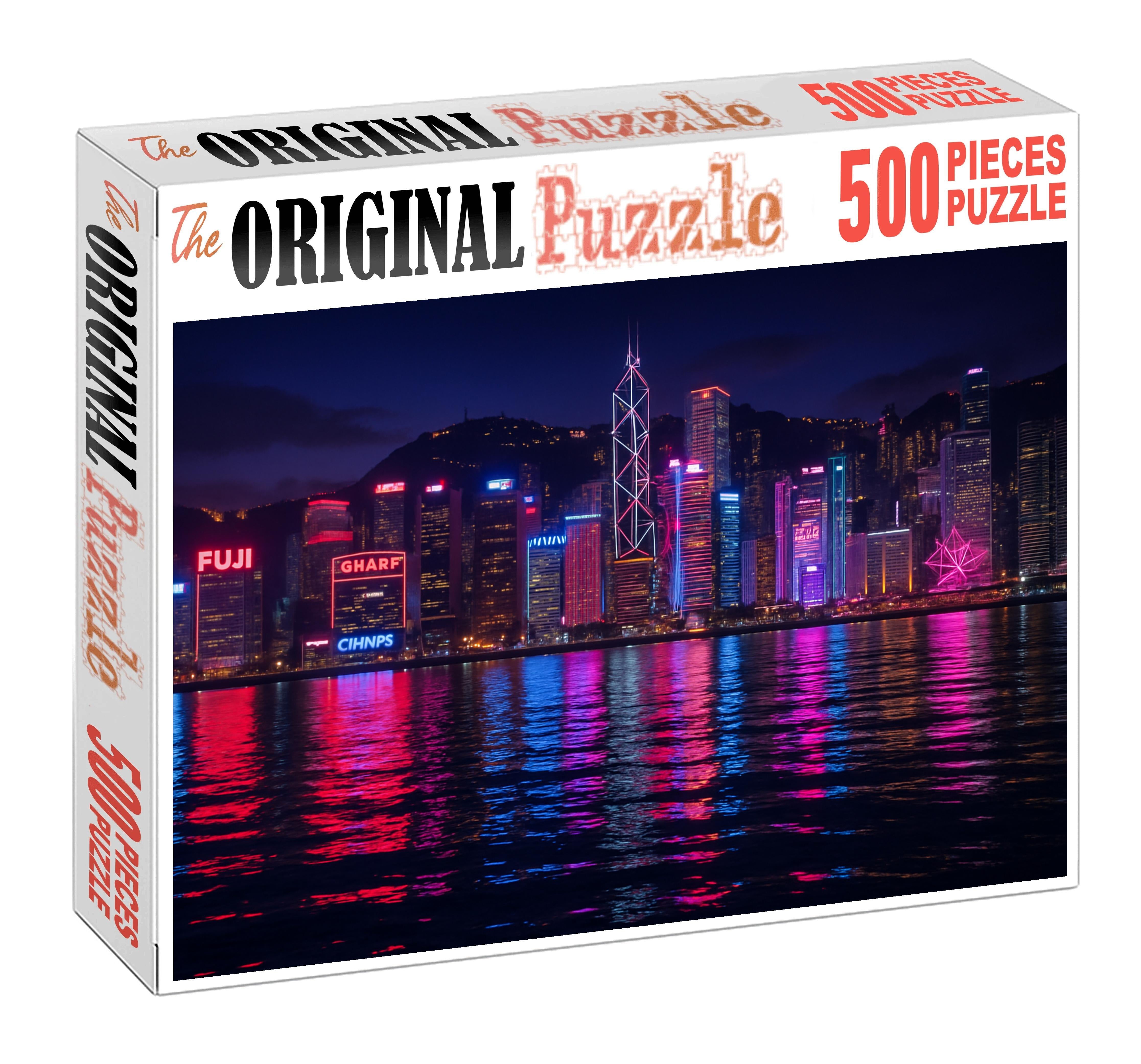 Hong Kong Island Skyline Worlds 4th Most Iconic Waterfront Profile Large Format Puzzle