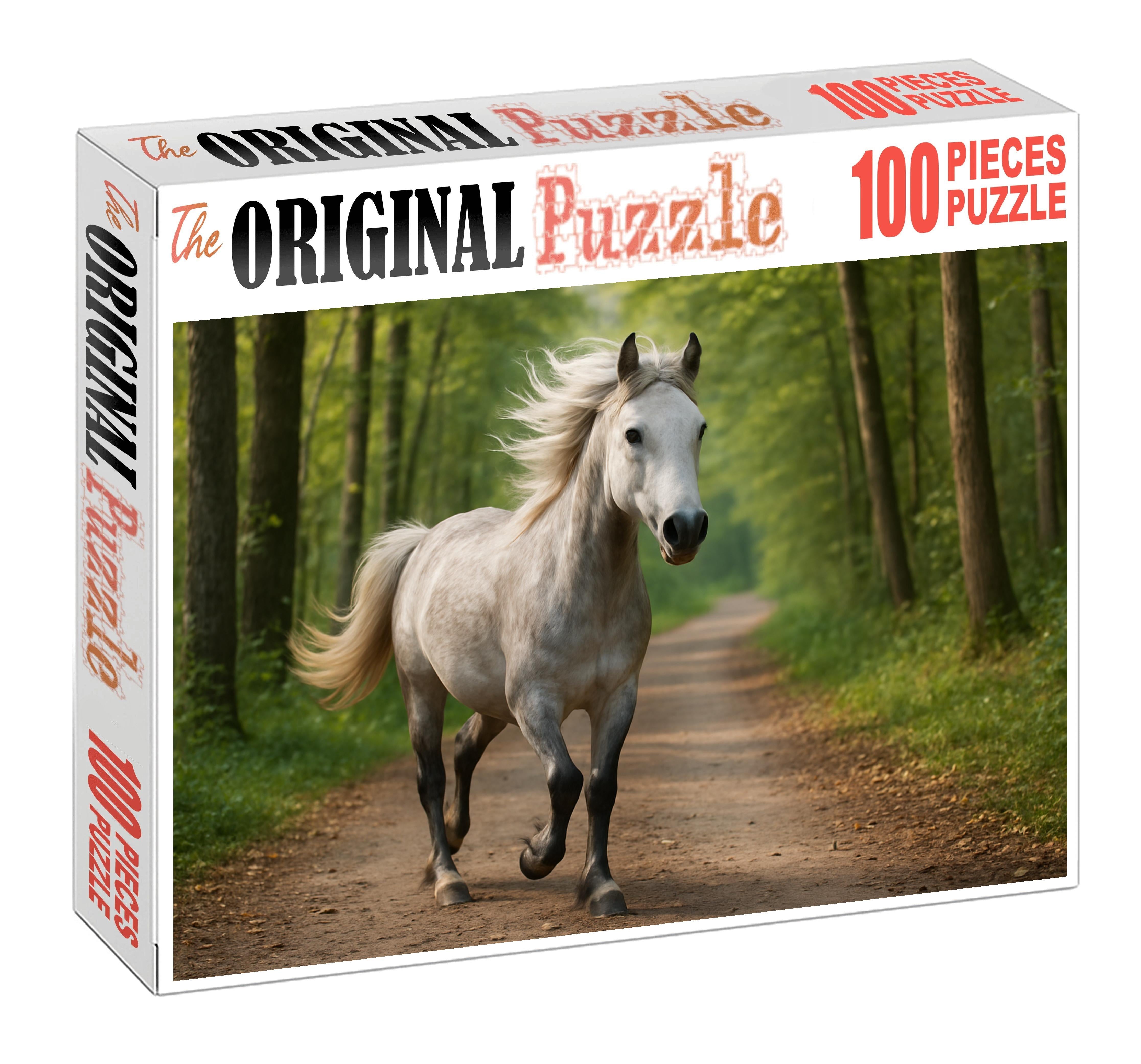 Silver Crest Pony Sleek Gray Pony With Agile Movement Custom Jigsaw Puzzle