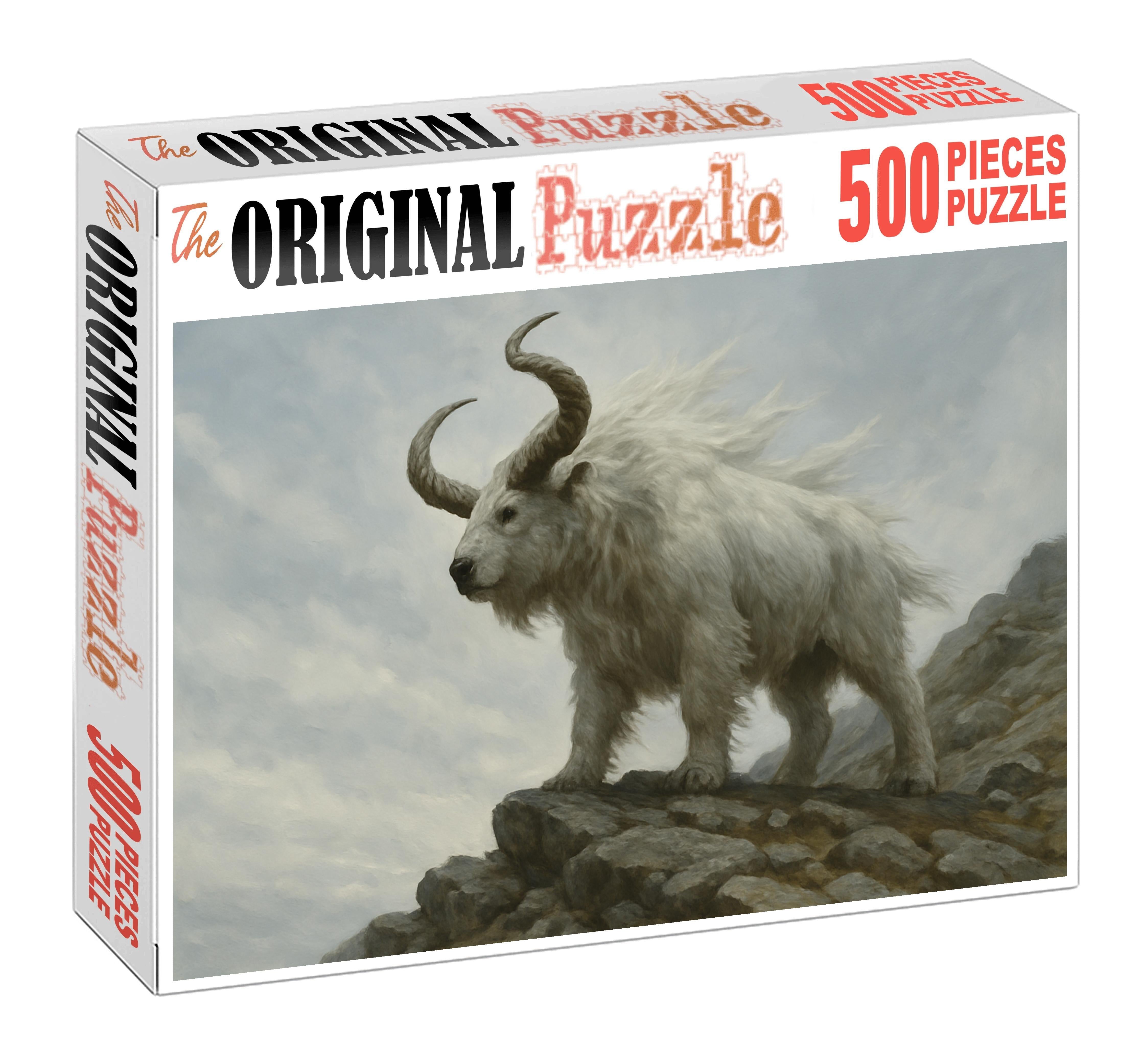 Ivory Spiral Horn Stately Herbivore With Helical Tusks And Sturdy Frame Premium Puzzle Pieces