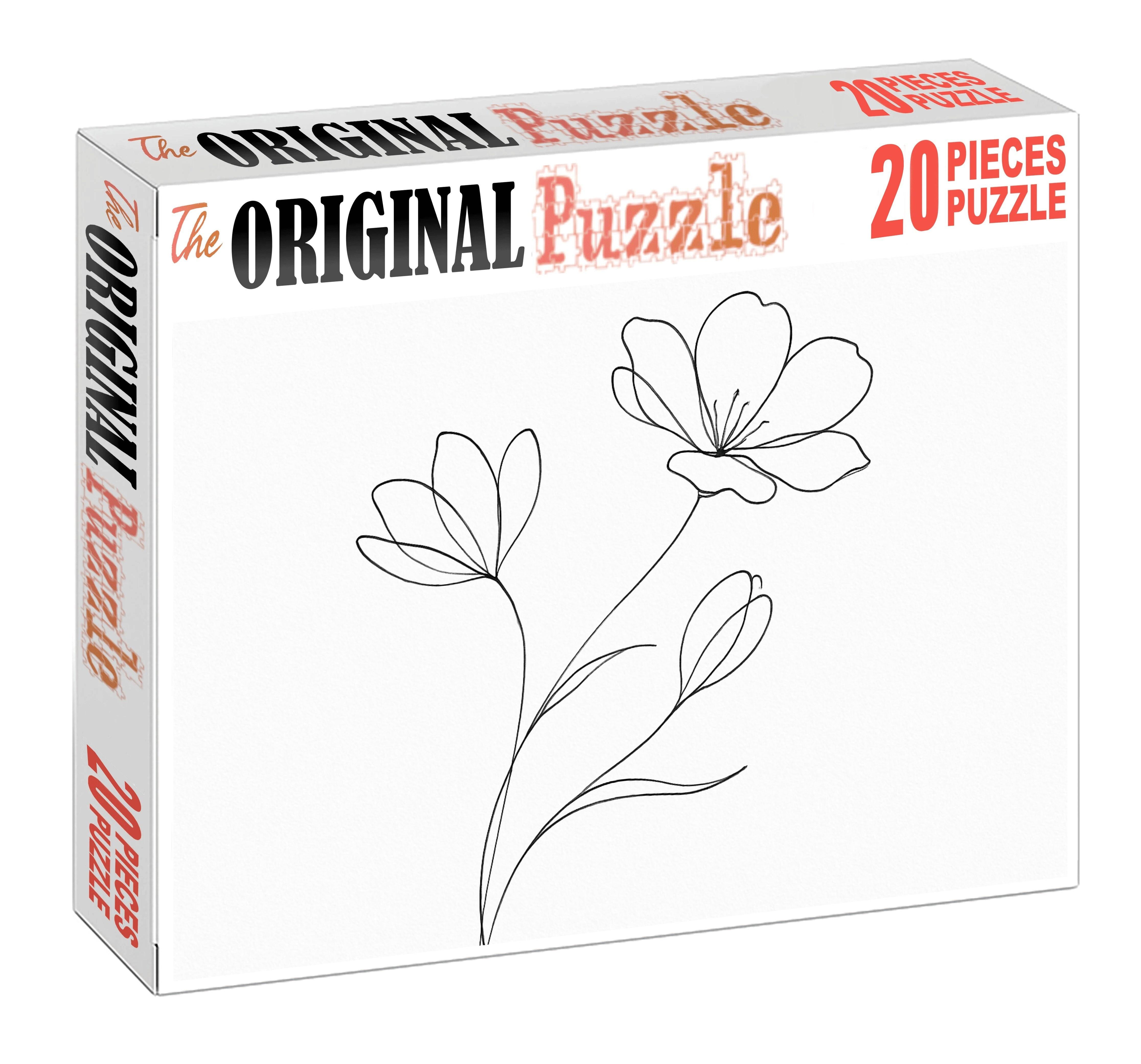 Elegant Floral Linework Minimalist Ink Drawing Of Blossoms Challenging Puzzles