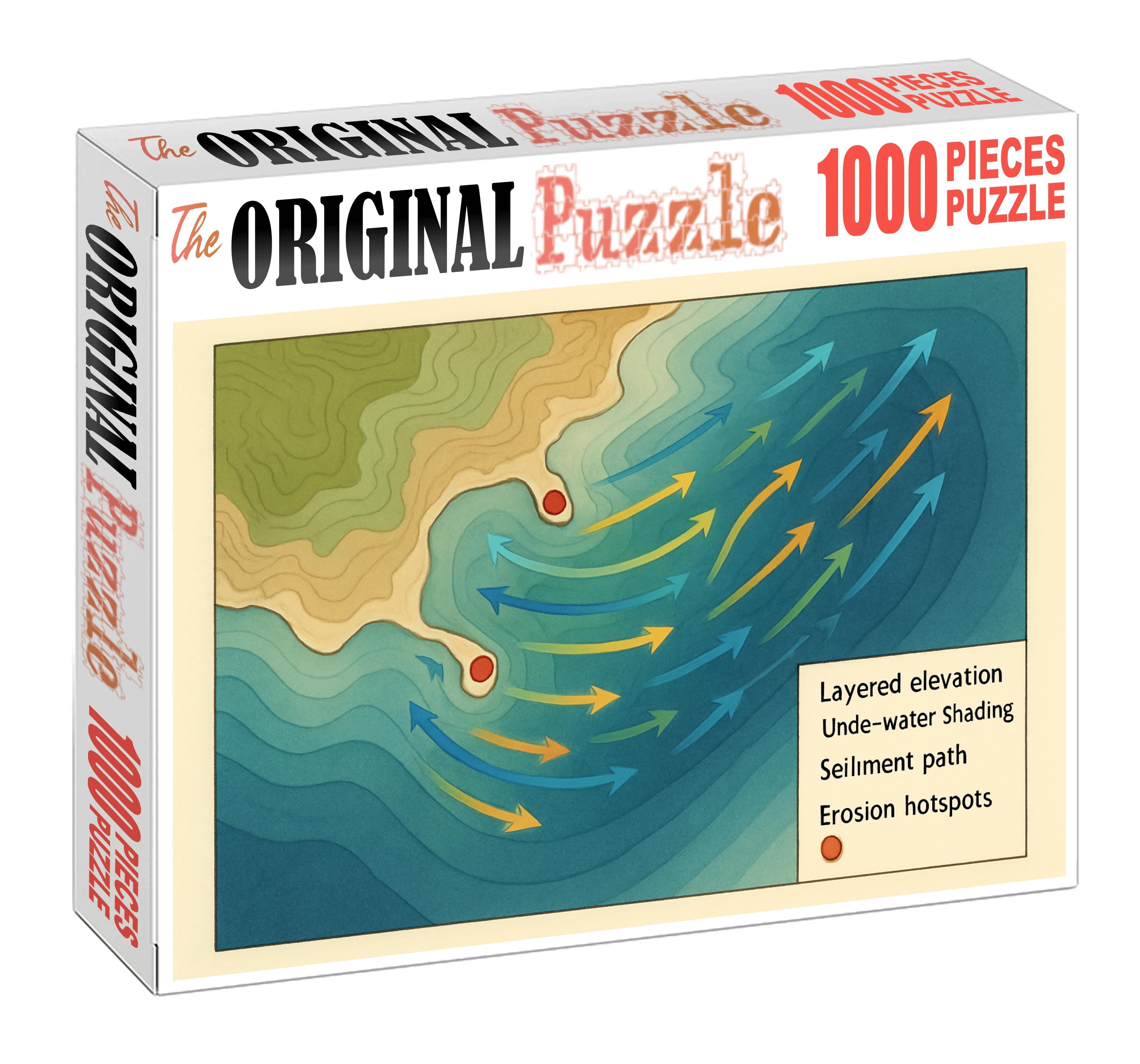 Coastal Erosion And Sediment Transport Visualization Large Format Puzzle