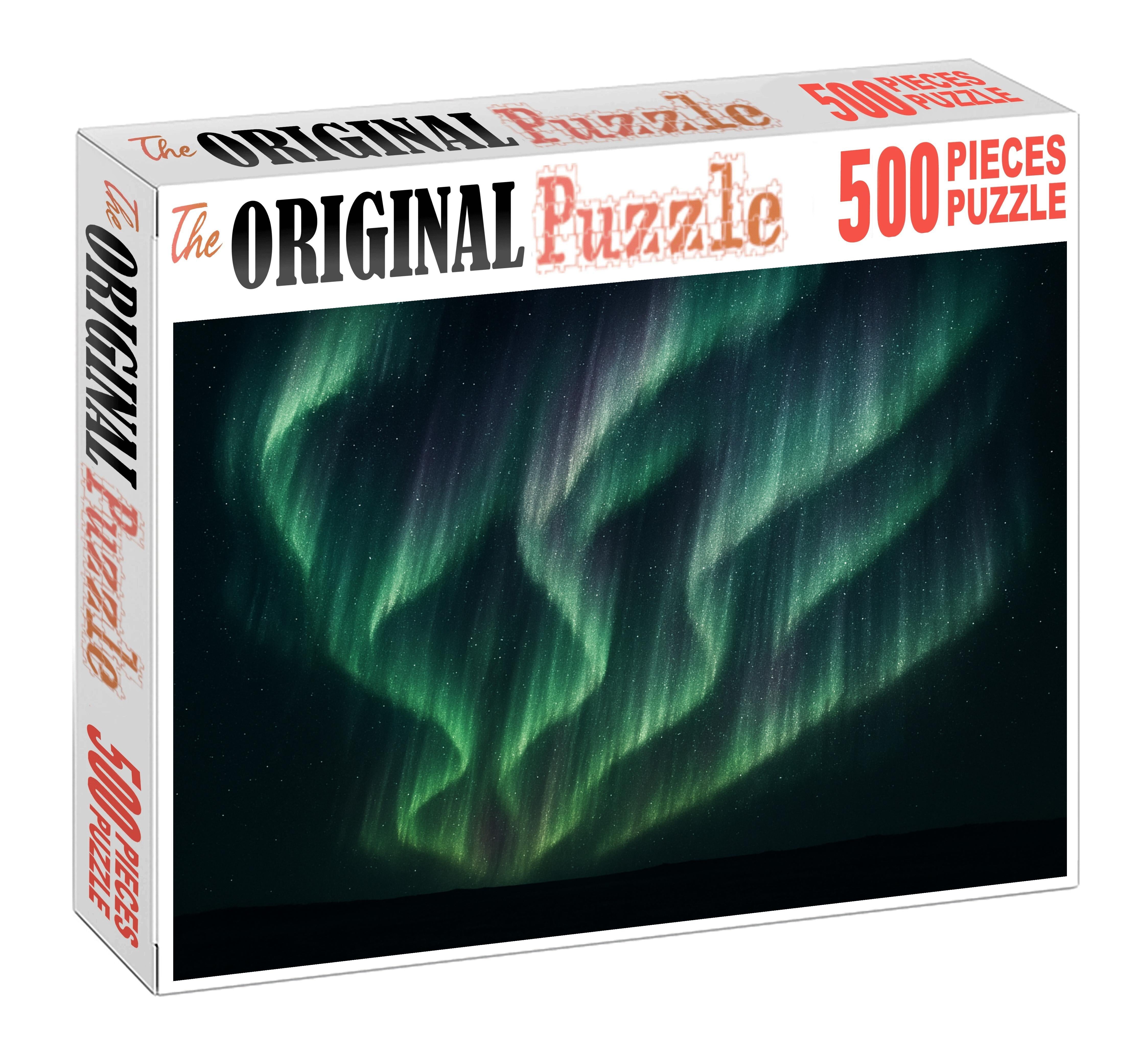Radiant Auroral Cascade Custom Jigsaw Puzzle