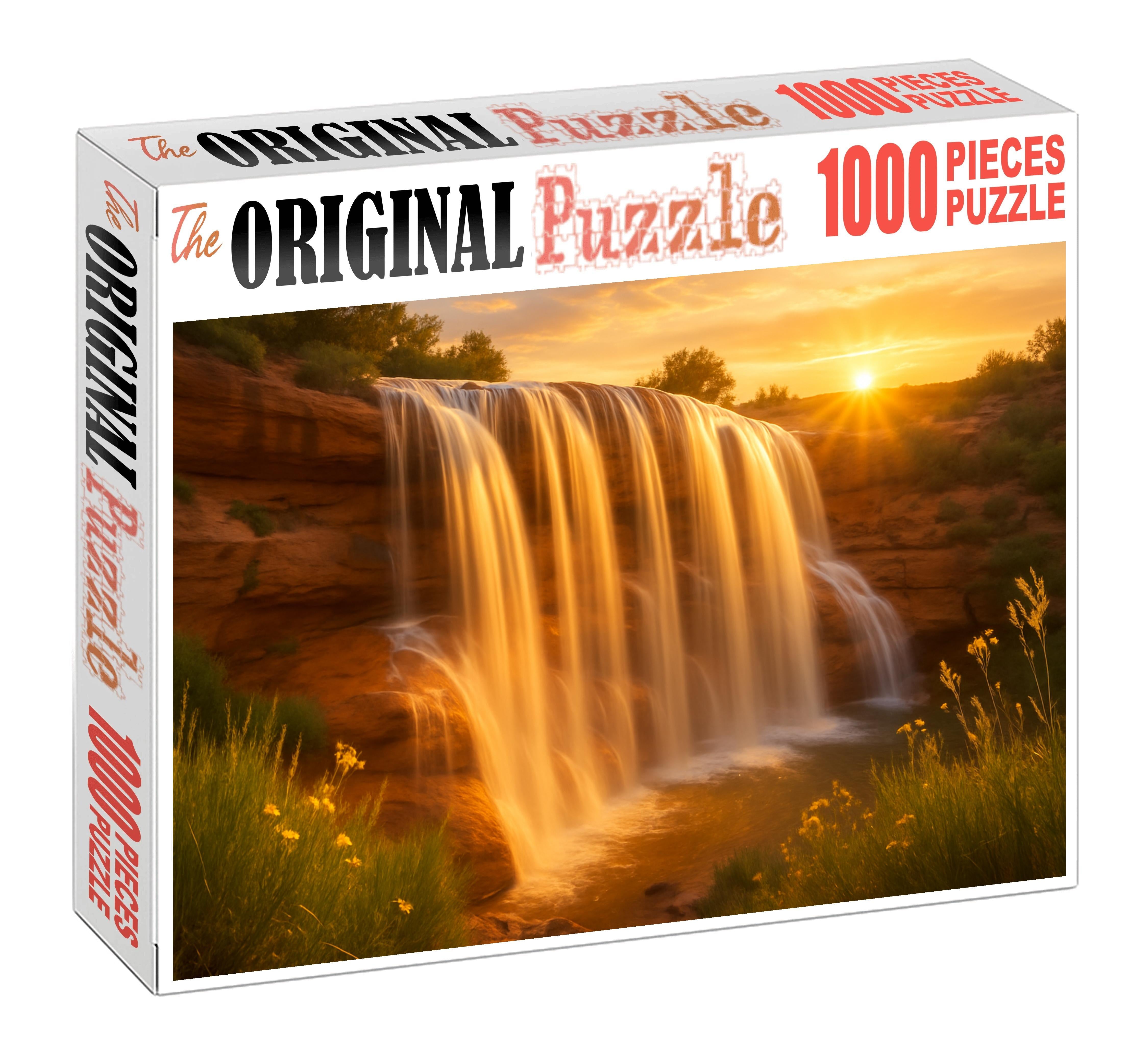 Golden Fan Cascade Custom Jigsaw Puzzle