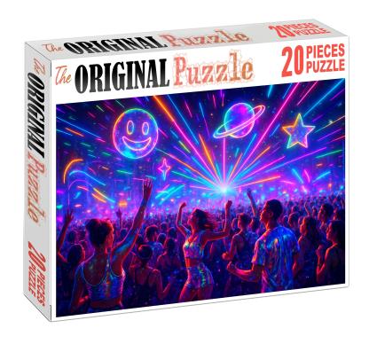 Hyperpop Festival Explosion Vibrant Chaos And Maximalist Energy Custom Jigsaw Puzzle