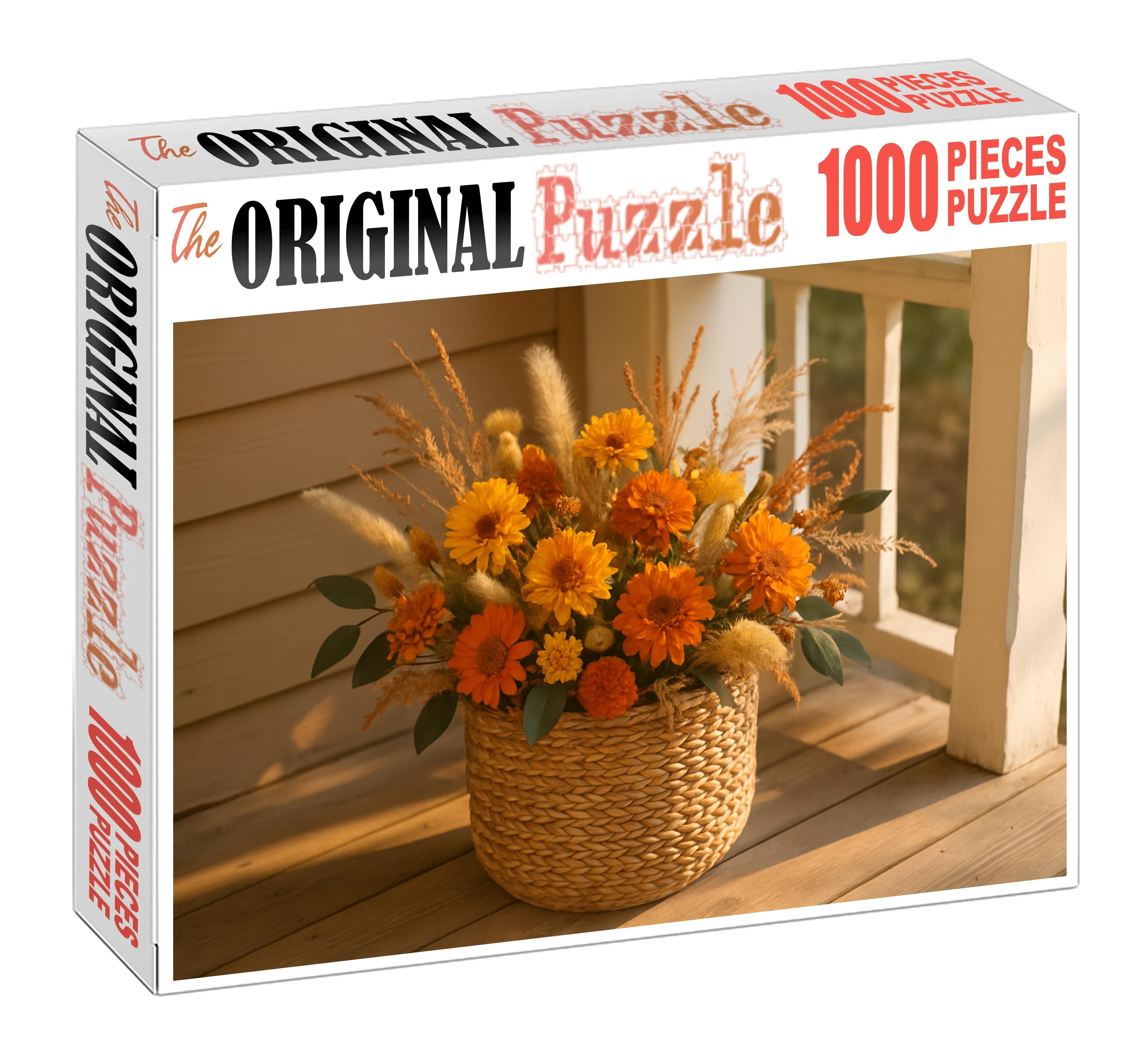 Golden Autumn Harvest Basket Puzzle Challenge