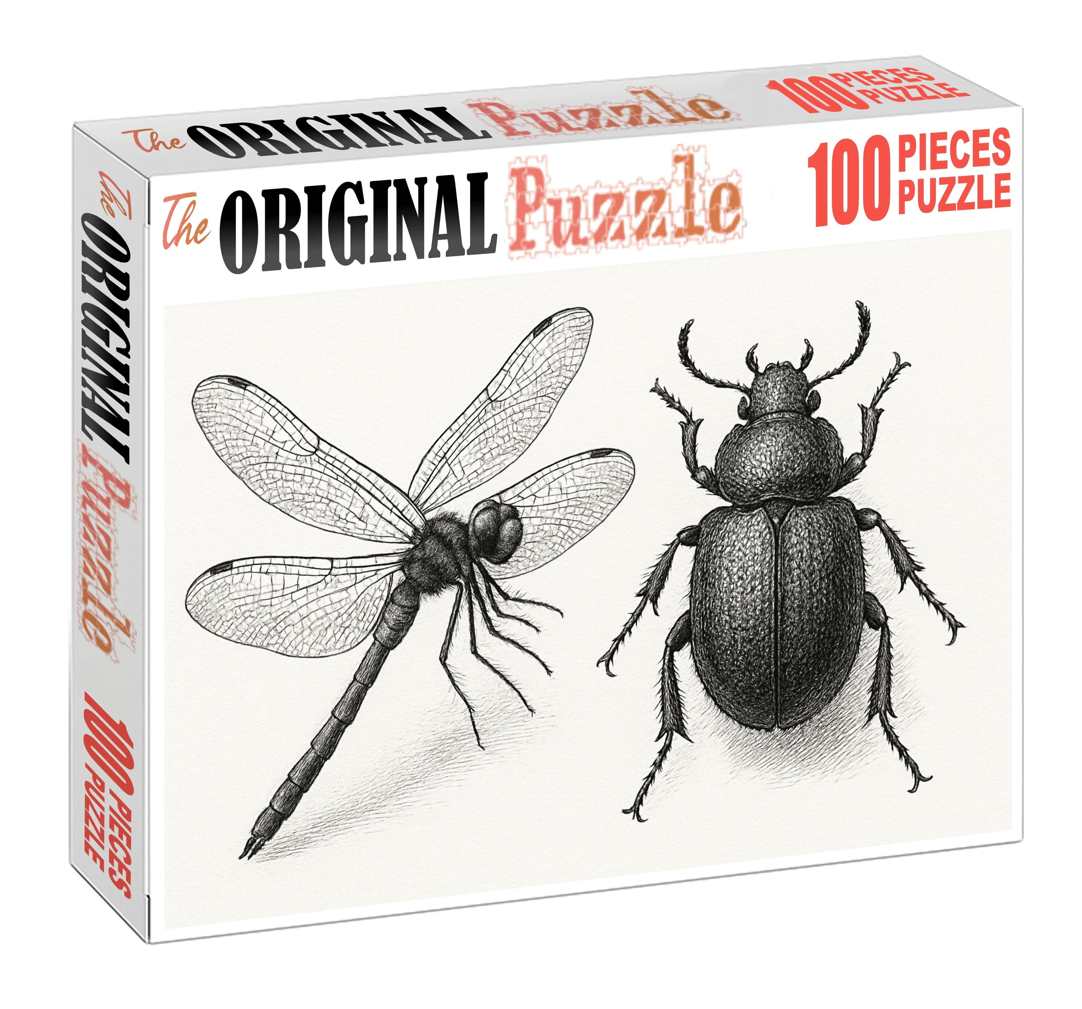 Whimsical Insect Anatomy Delicate Pen And Ink Linework Puzzle Challenge