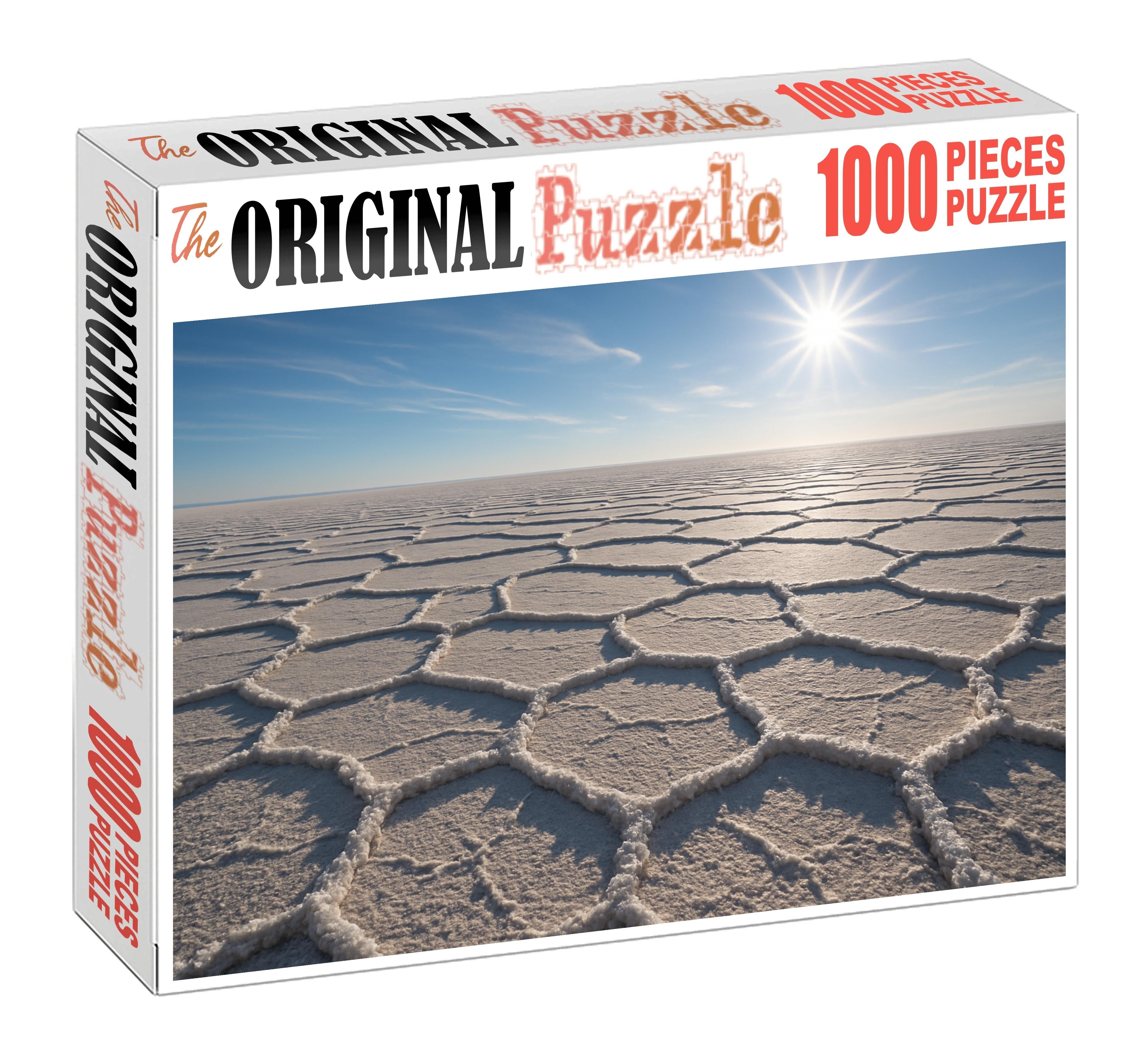 Sunburst Salt Flat Radiant Patterns On Cracked Earth Puzzle Challenge