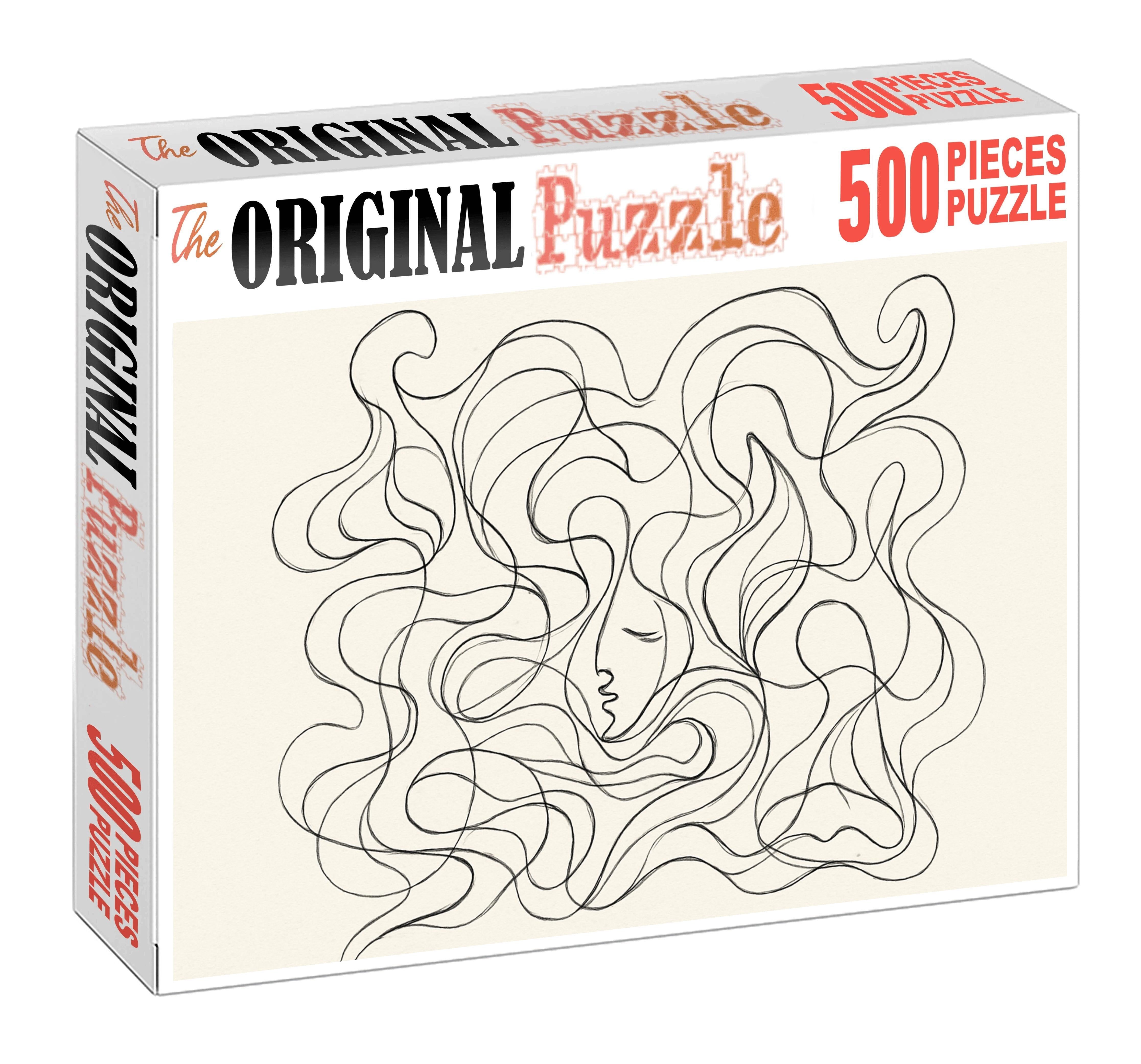 Surreal Dreamscape Doodles Fluid Pen Lines With Abstract Forms 20 Piece Puzzle