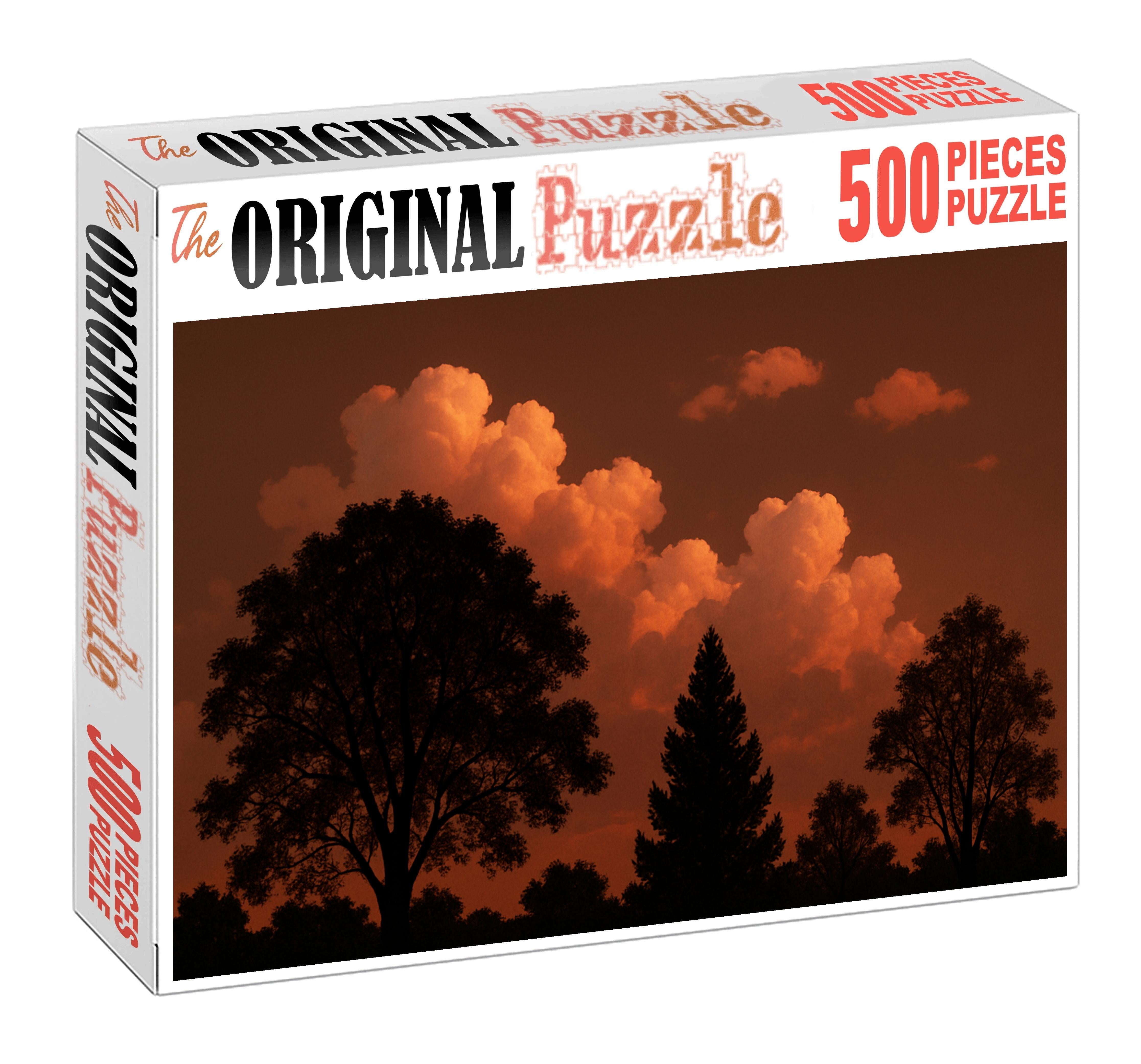 Burnt Sienna Evening Bloom Premium Puzzle Pieces