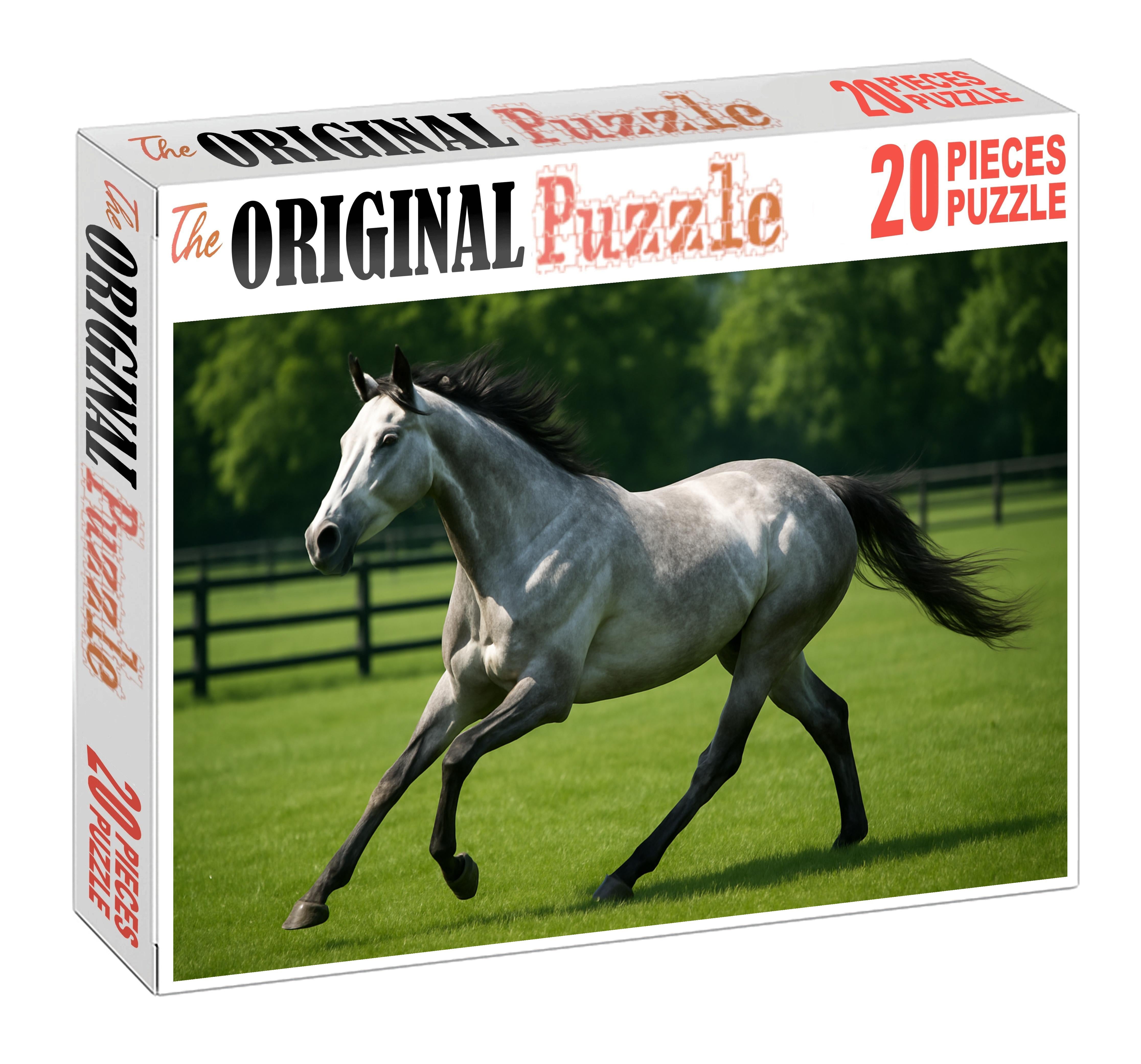 Silver Birch Flyer Sleek Gray Thoroughbred Mare With Agile Build 200 Piece Puzzle