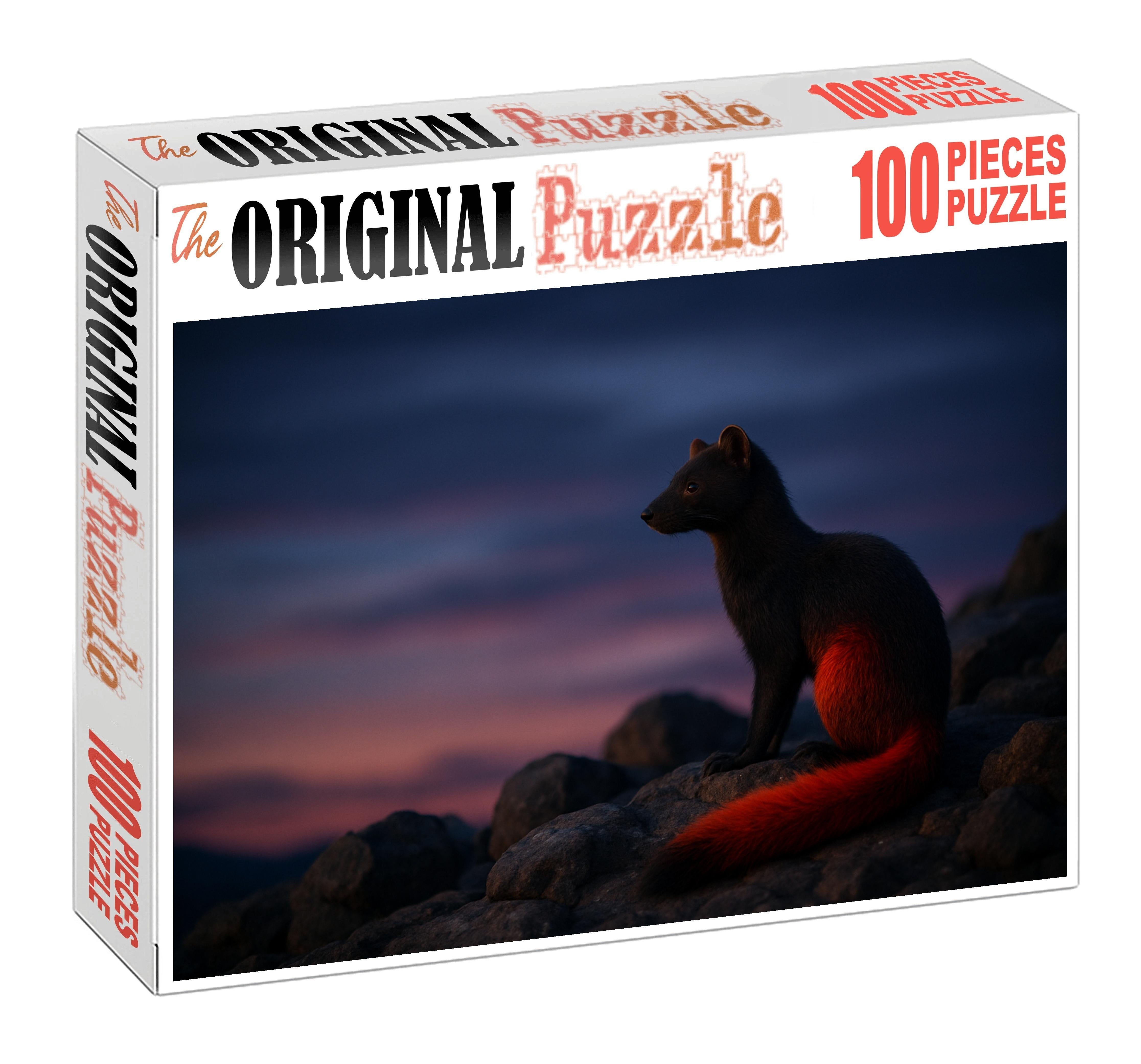 Crimson Dusk Prowler Stealthy Predator With Flame-tipped Fur Puzzle Fun