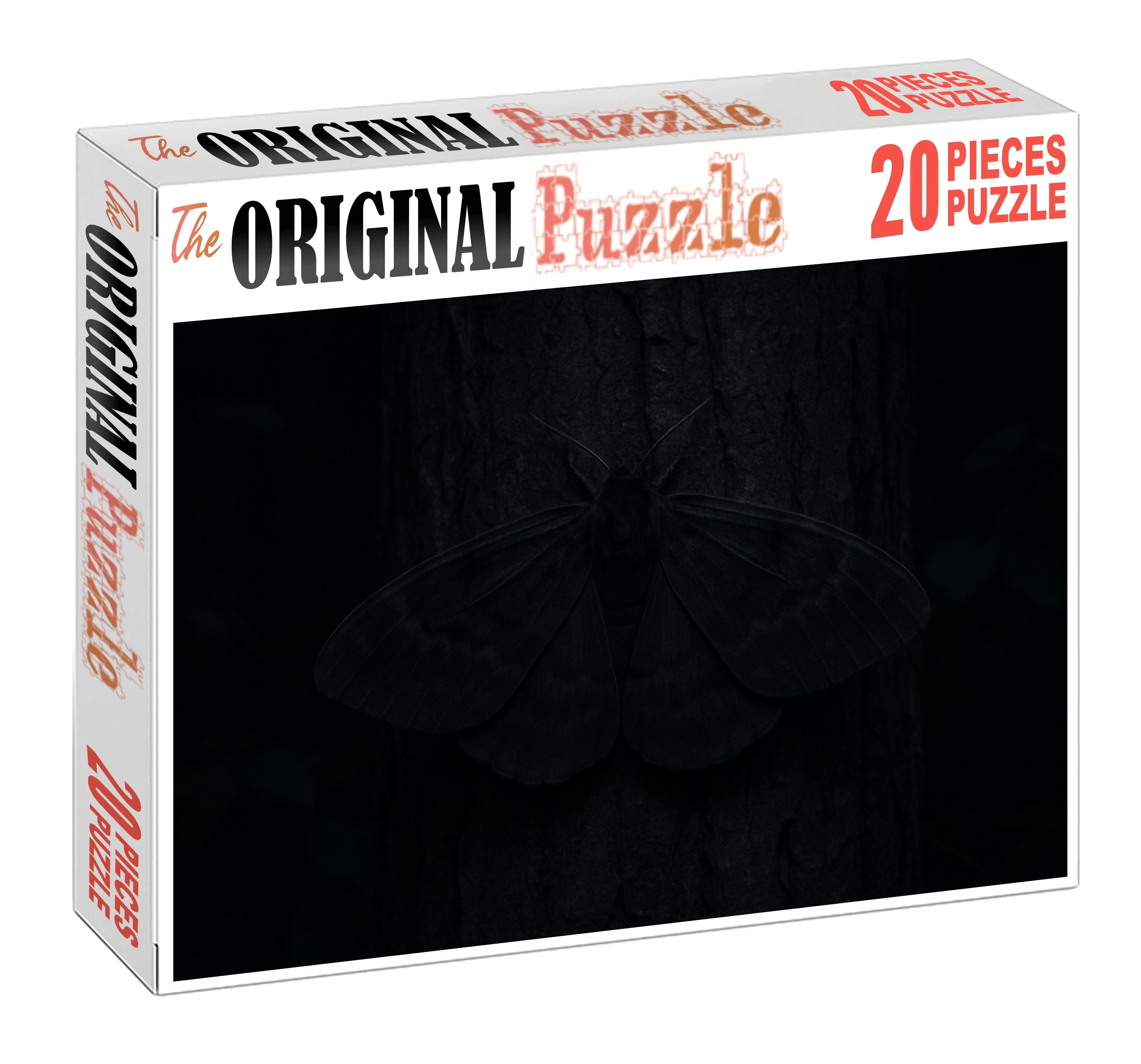 Shadow Veil Moth Large Moth With Smoky Black Wings And Subtle Patterning 100 Piece Puzzle