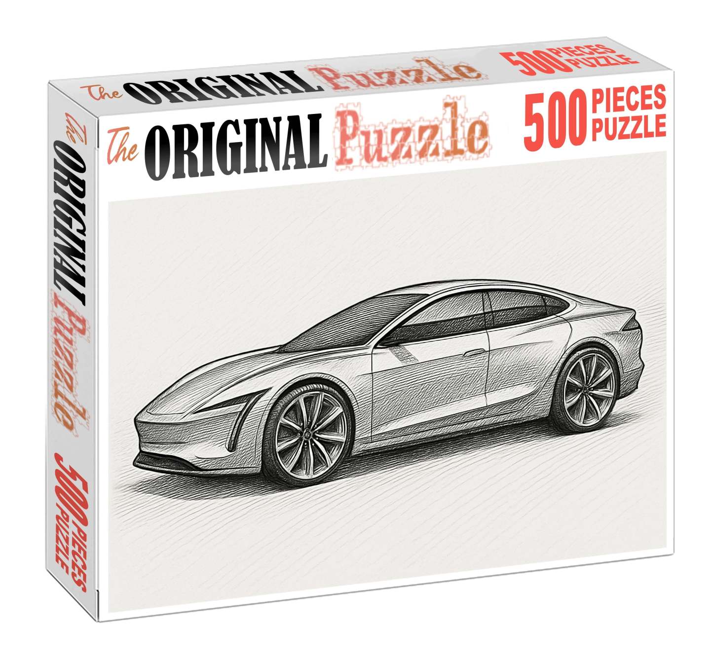 Futuristic Vehicle Concept Technical Ink Drawing With Layered Detailing Large Format Puzzle