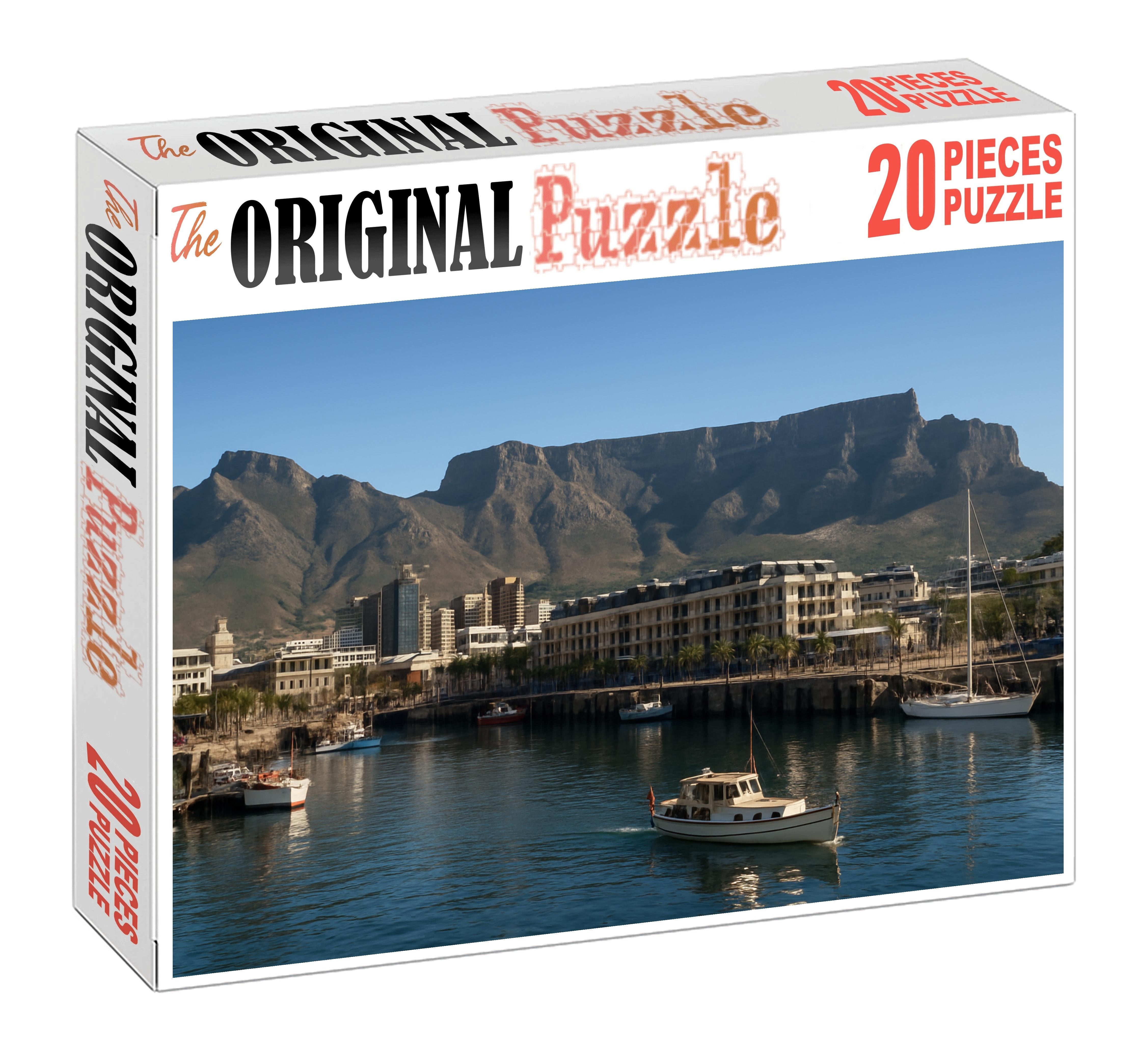 Cape Town Waterfront Skyline Iconic Coastal Silhouettes Framed By Table Mountain 300 Piece Puzzle