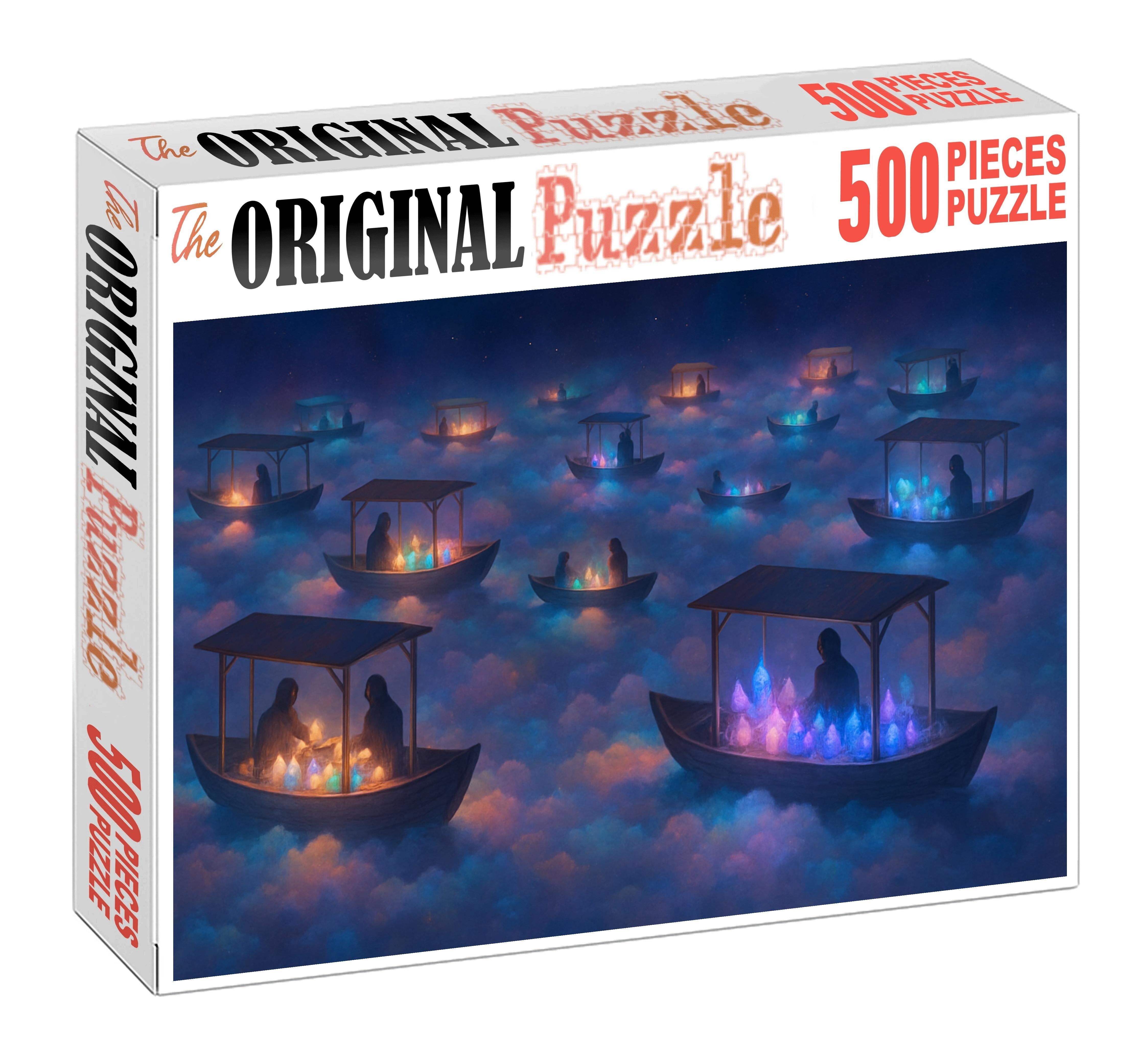 The Floating Market Of Forgotten Dreams Custom Jigsaw Puzzle