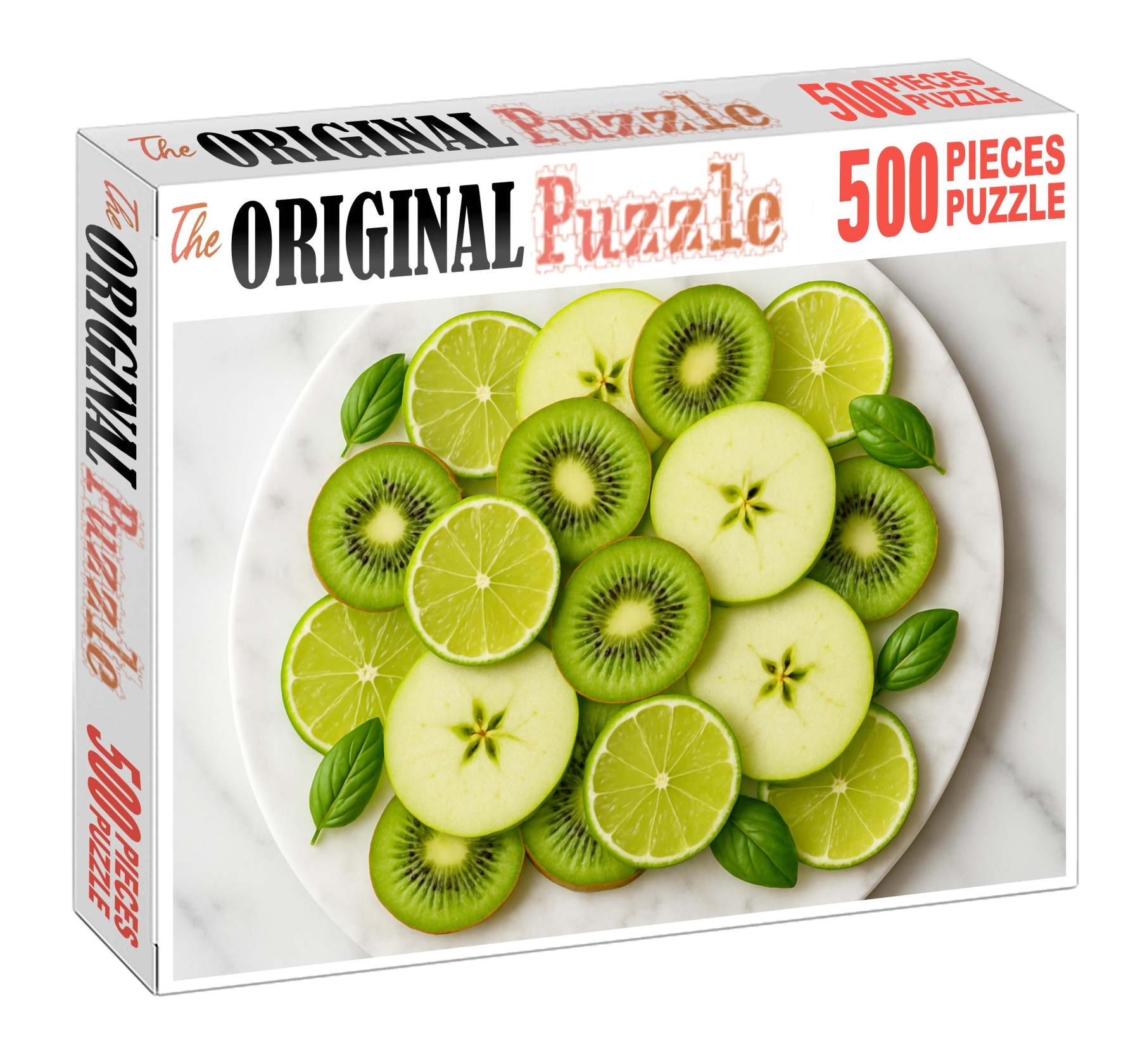 Emerald Citrus Mosaic Lime Kiwi And Green Apple Composition 100 Piece Puzzle