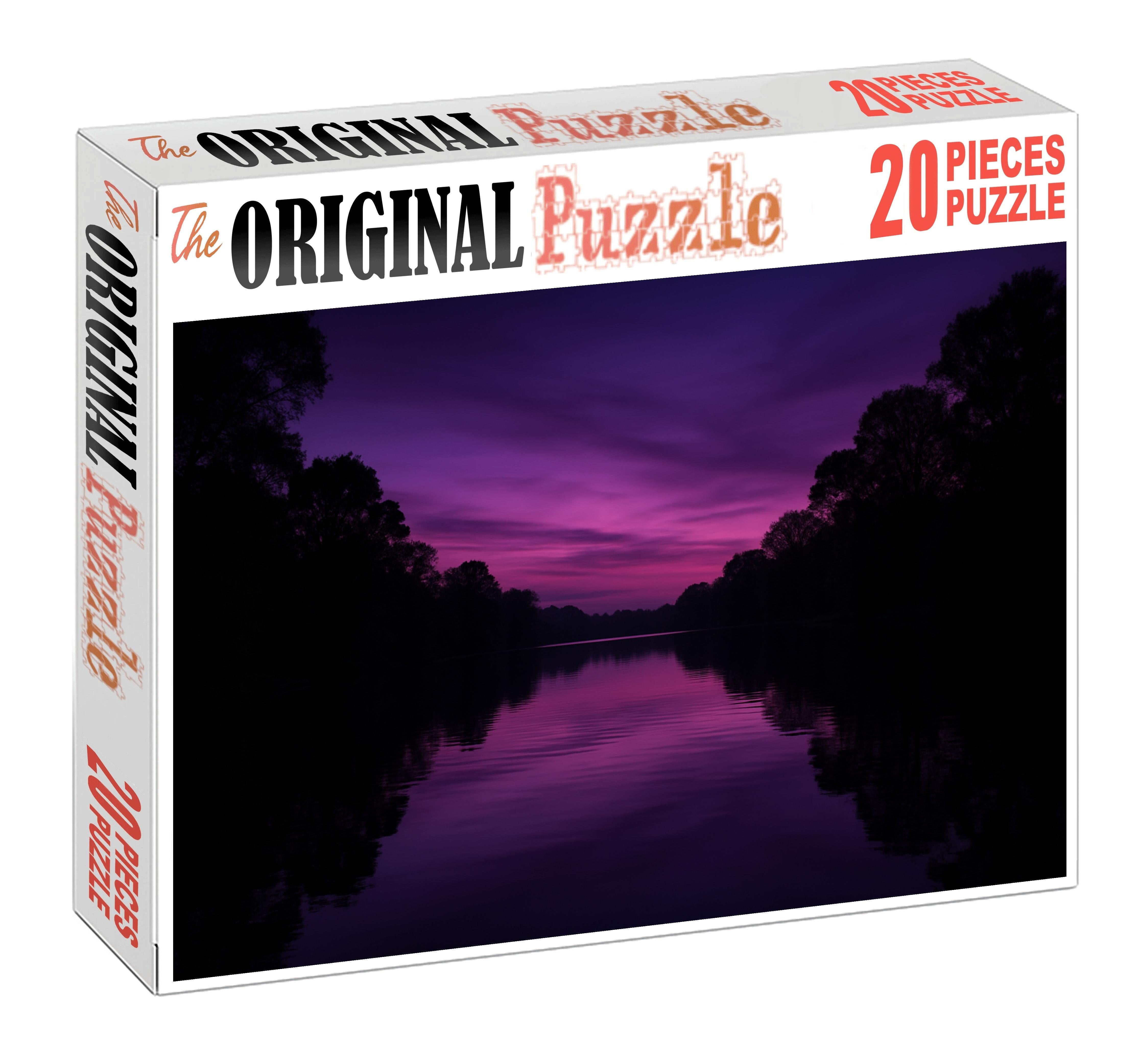 Velvet Dusk Embrace Gentle Purples Over Tranquil Waters Puzzle For Adults
