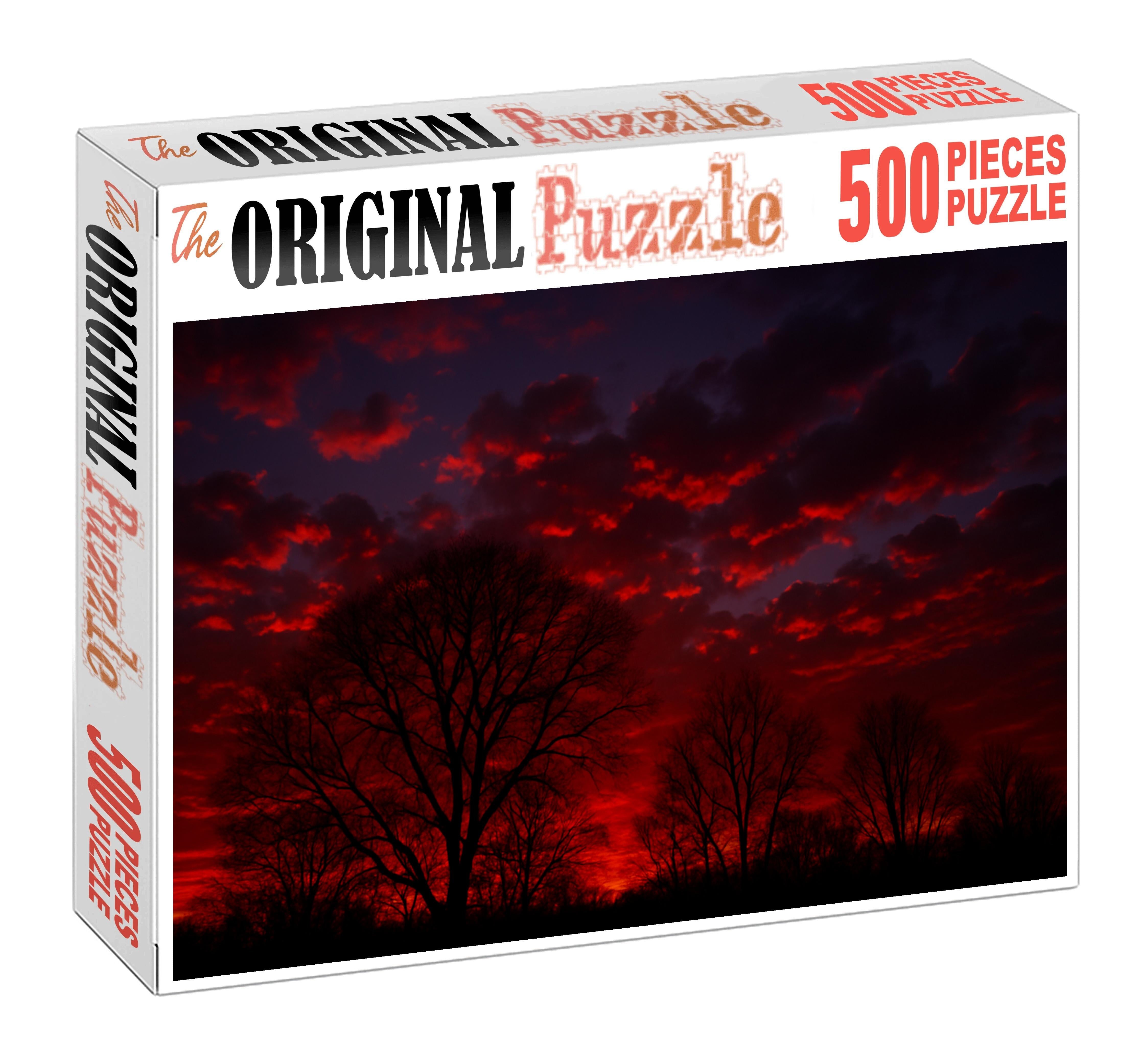 Crimson Silhouette Arch 1000 Piece Puzzle
