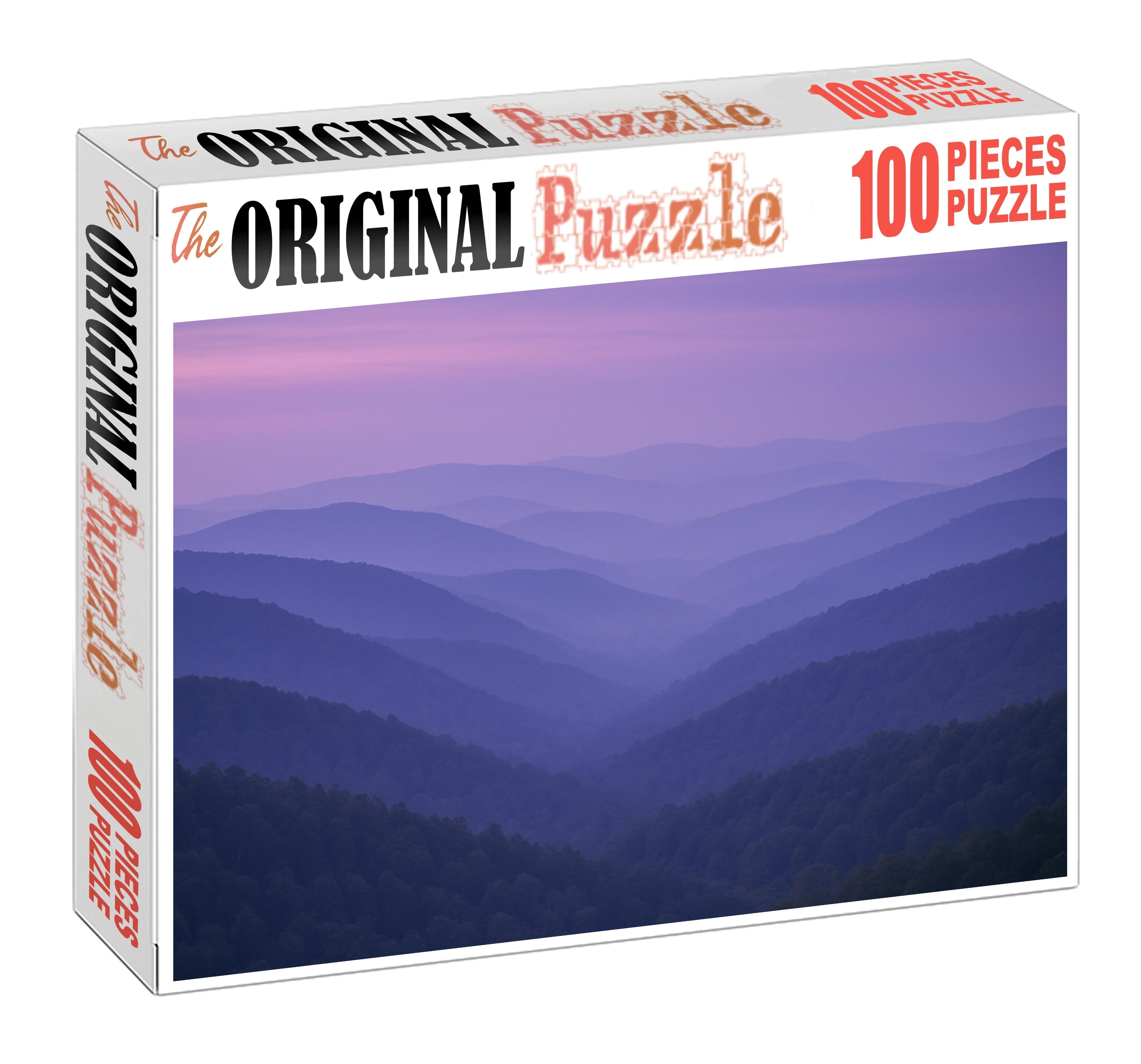 Dusky Ridges In Lavender Haze Large Format Puzzle