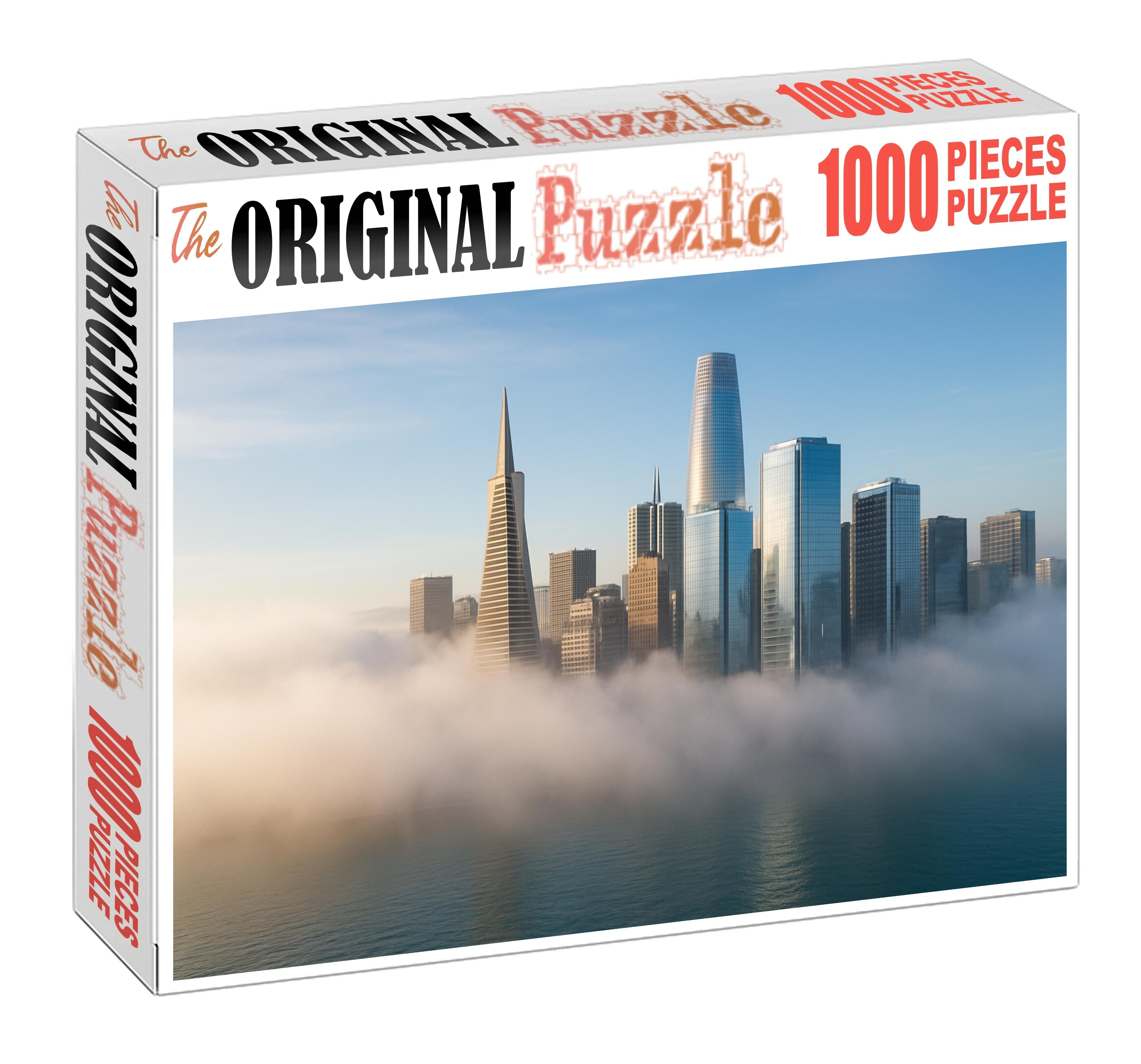 San Francisco Bay Skyline Iconic Blend Of Bay Waters Hills And Modern Towers Including Salesforce Tower And Transamerica Pyramid Unique Puzzle Design